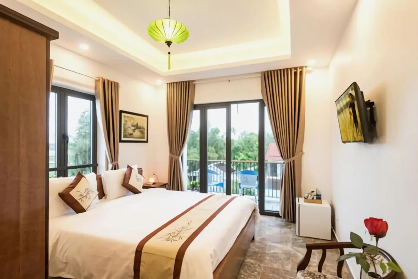 Bedroom, Bed in Rice River Villa - Hoi An