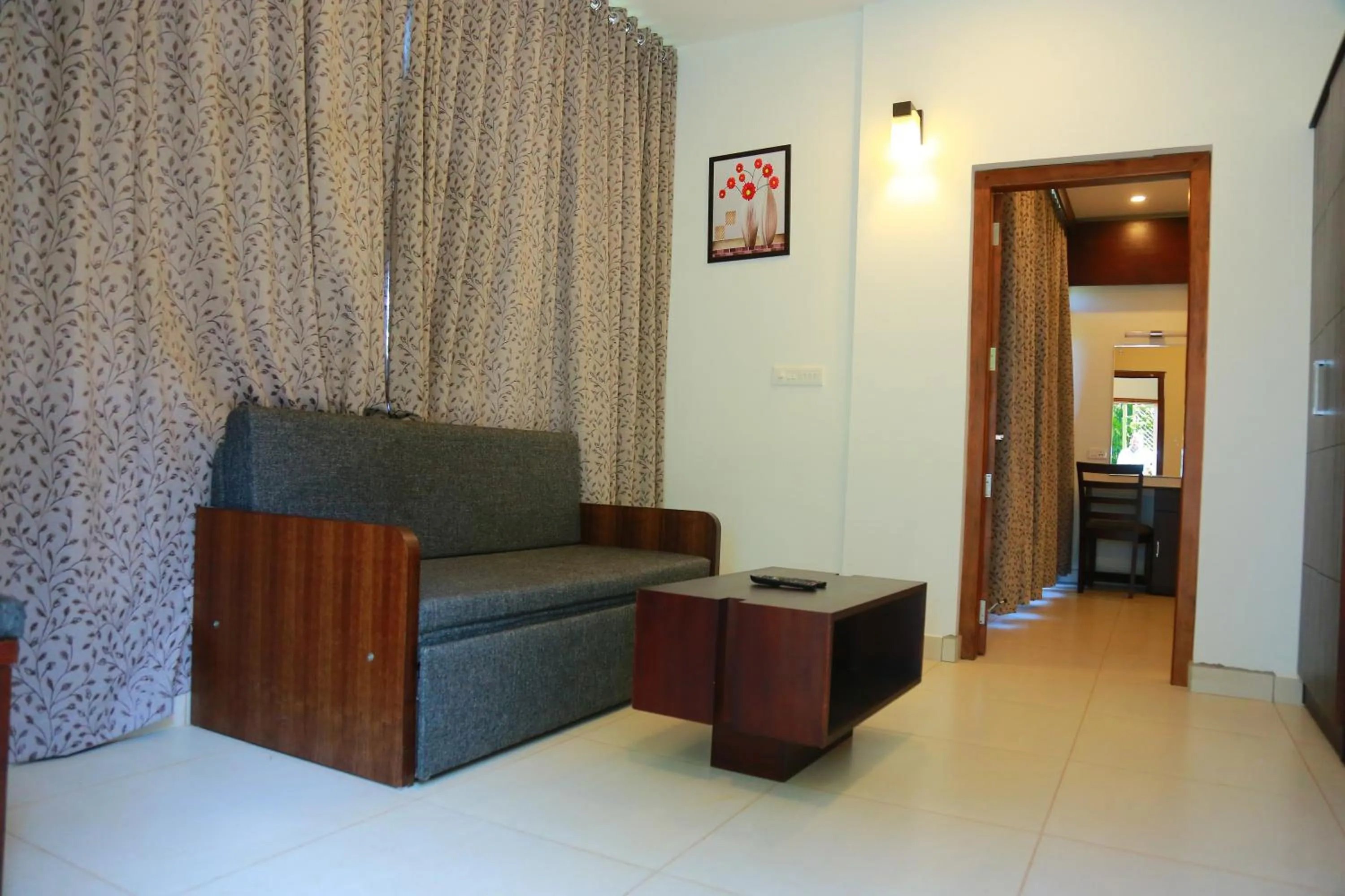 Living room in Palmtree Leaf, Munnar