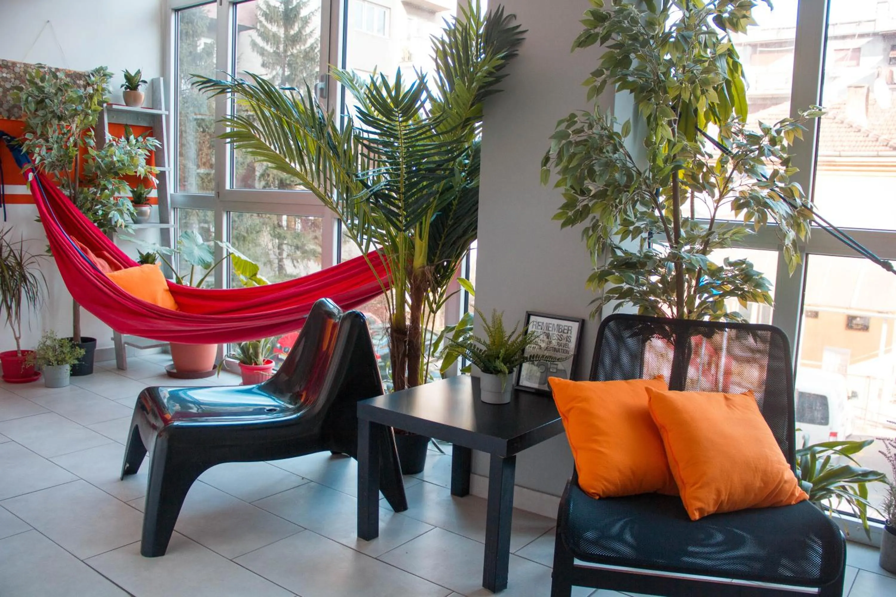 Communal lounge/ TV room in Funk Lounge Hostel