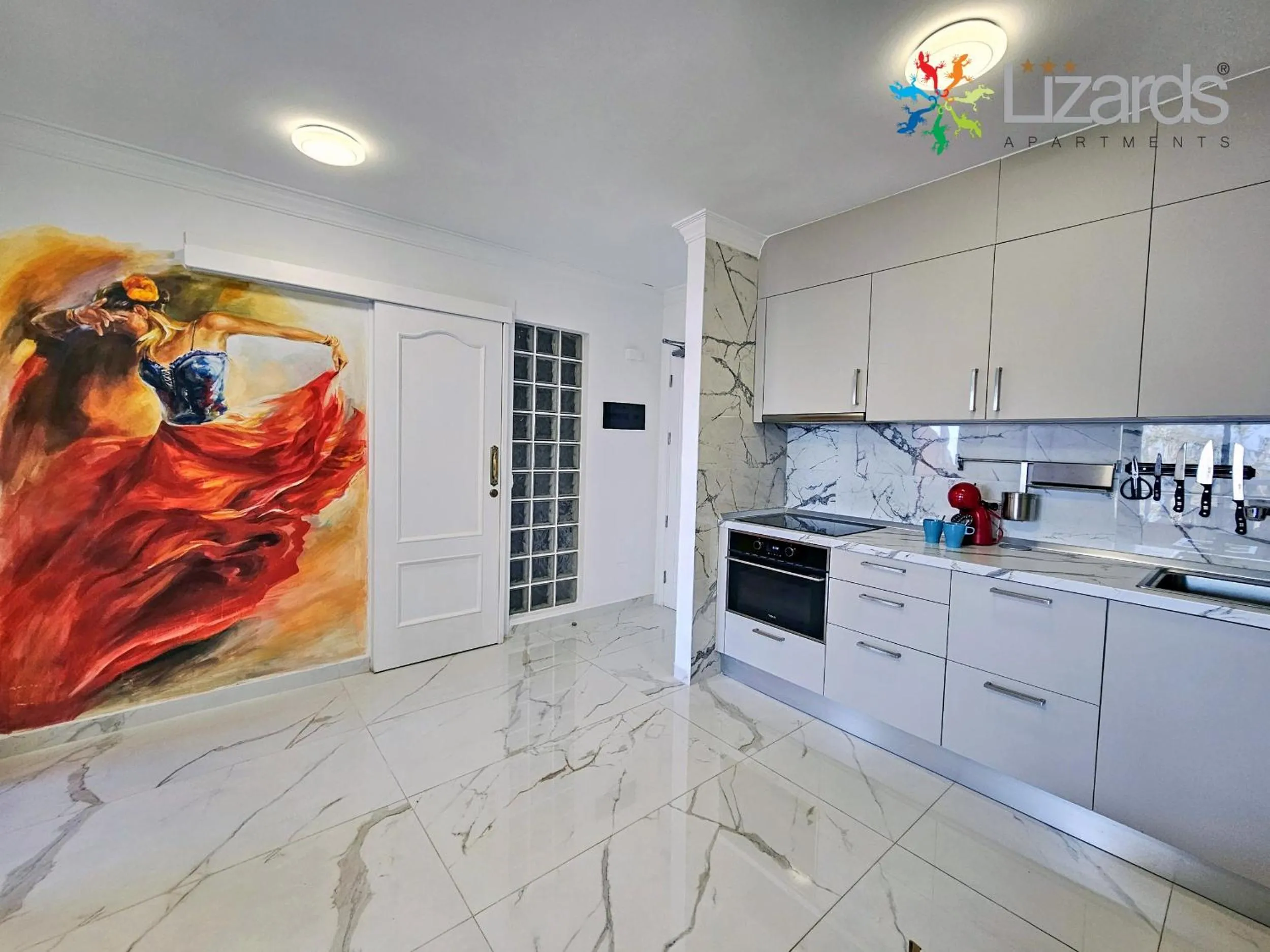 Kitchen or kitchenette in 7Lizards - Ocean View Apartments