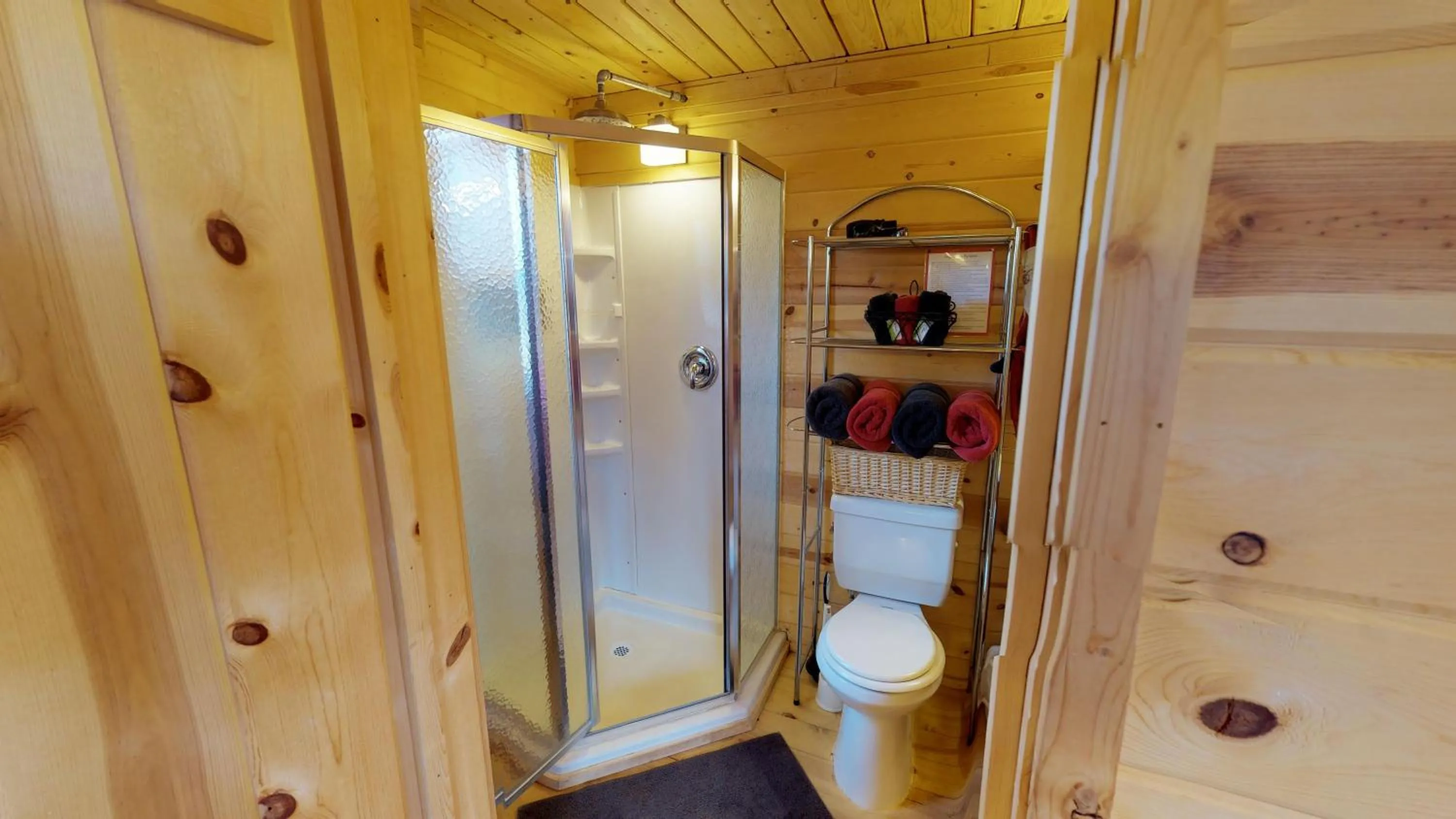 Shower in White Pine Cabin by Canyonlands Lodging