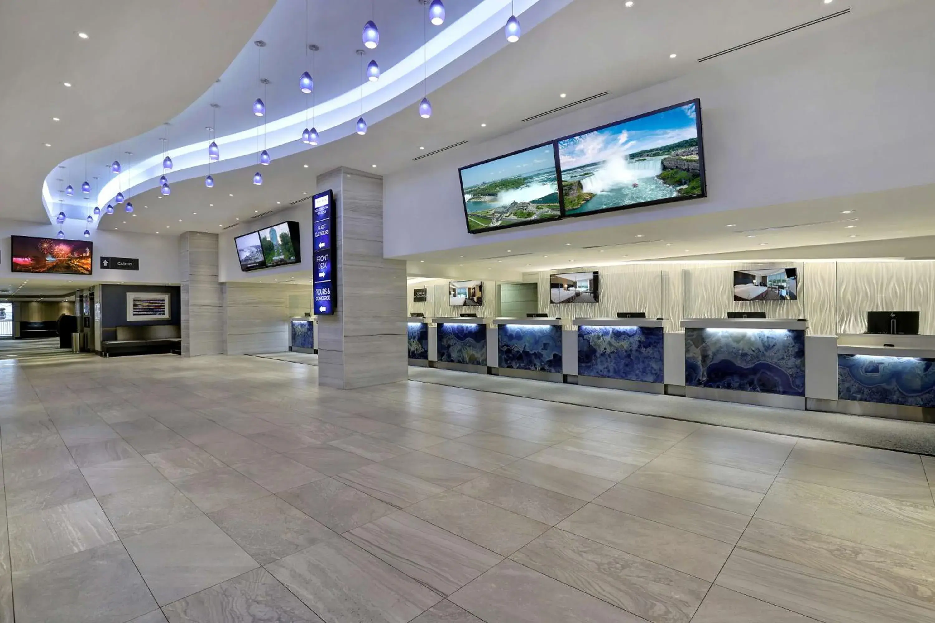 Lobby or reception in Embassy Suites by Hilton Niagara Falls/ Fallsview Lobby or reception in Embassy Suites by Hilton Niagara Falls/ Fallsview