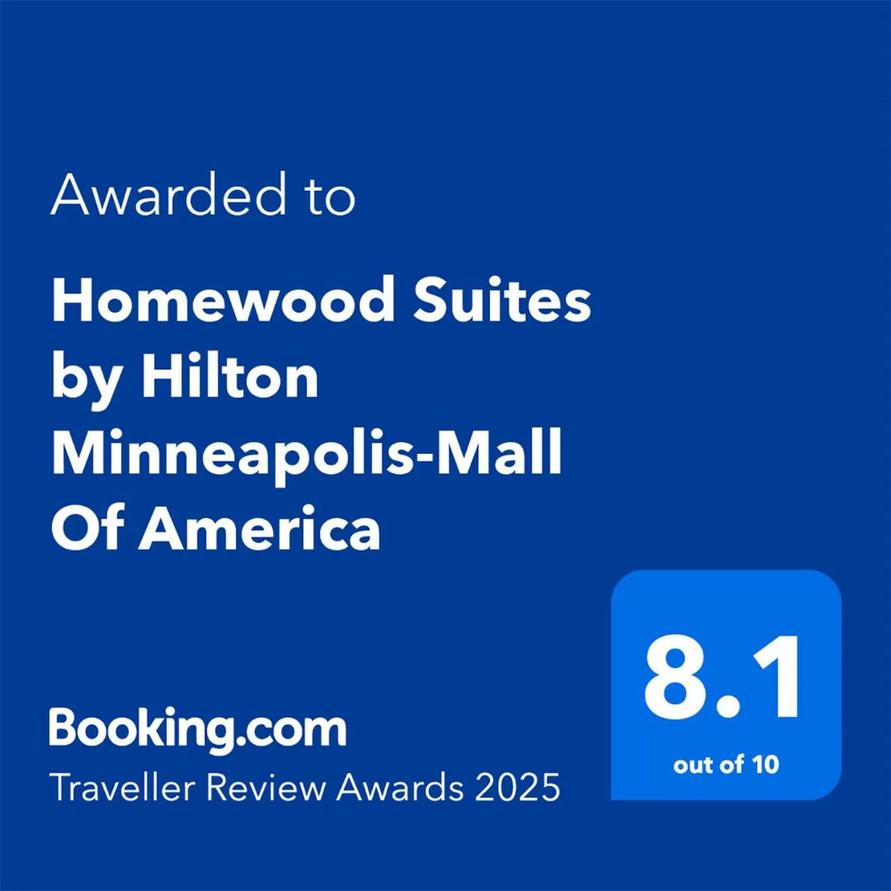 Certificate/Award in Homewood Suites by Hilton Minneapolis-Mall Of America