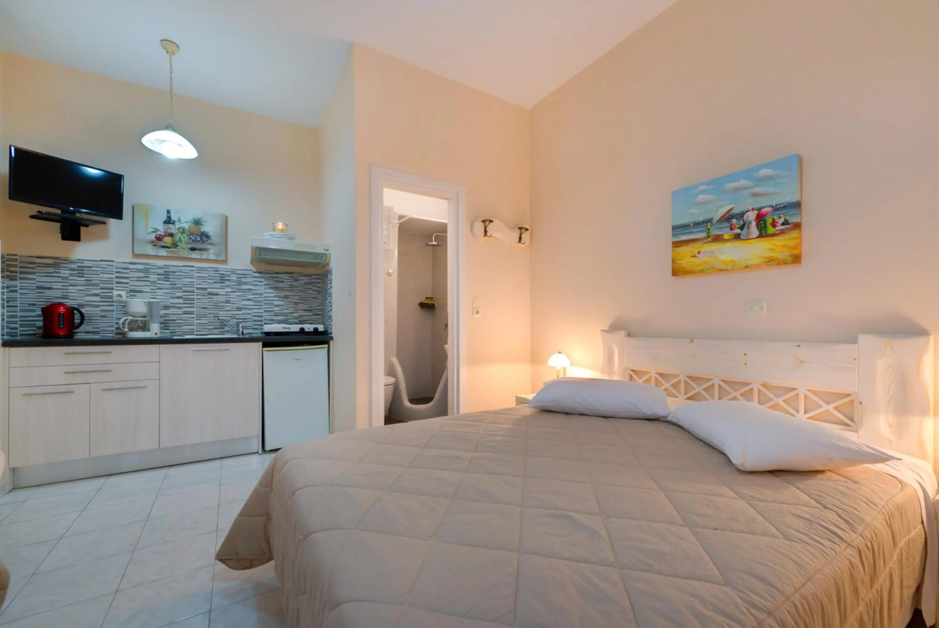 Bedroom, Bed in Villa Aegeon