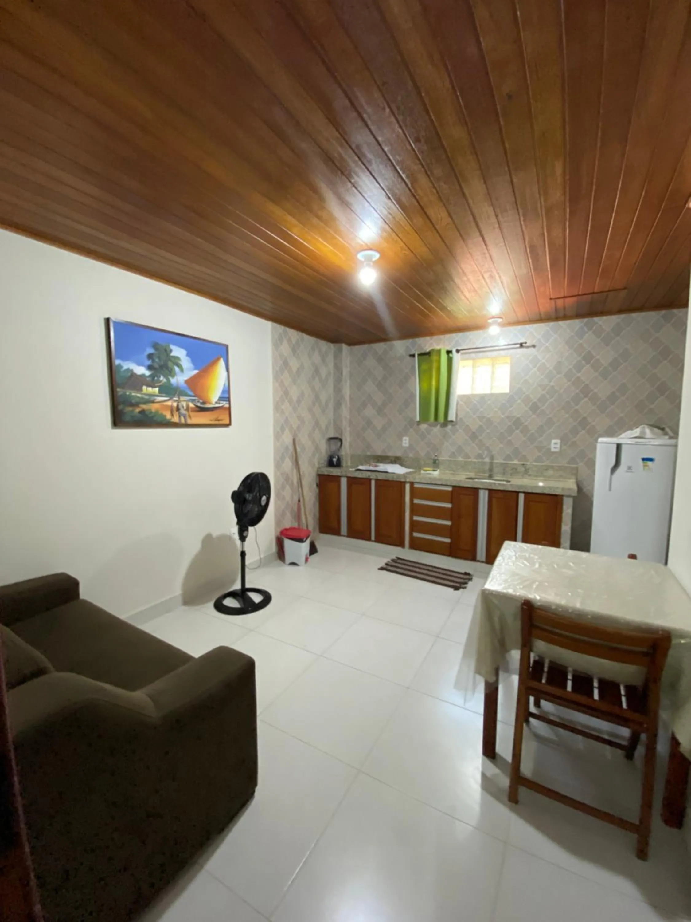 Kitchen or kitchenette in Pousada Lagoa Flat