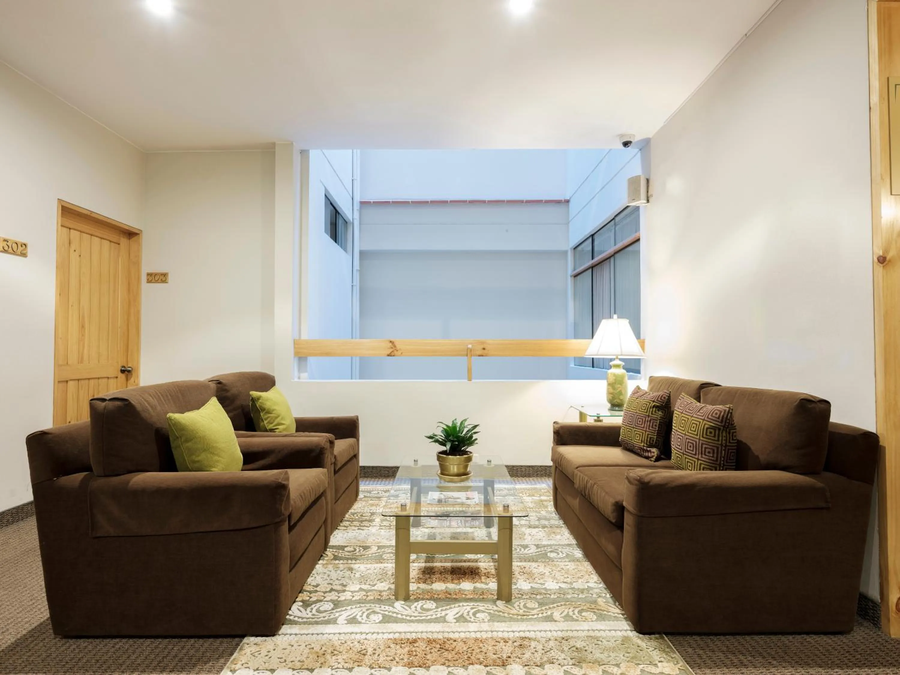 Seating area in Qorianka Hotel