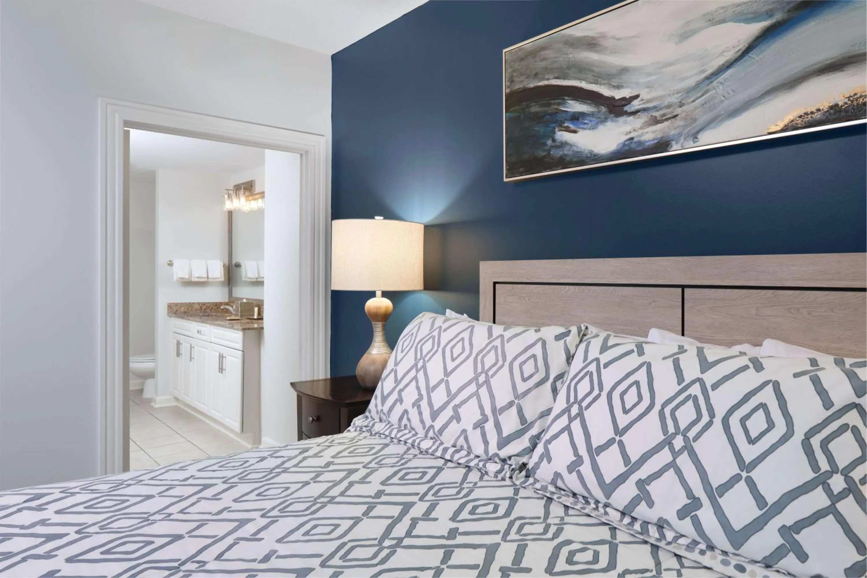 Bathroom, Bed in Royale Palms Condominiums