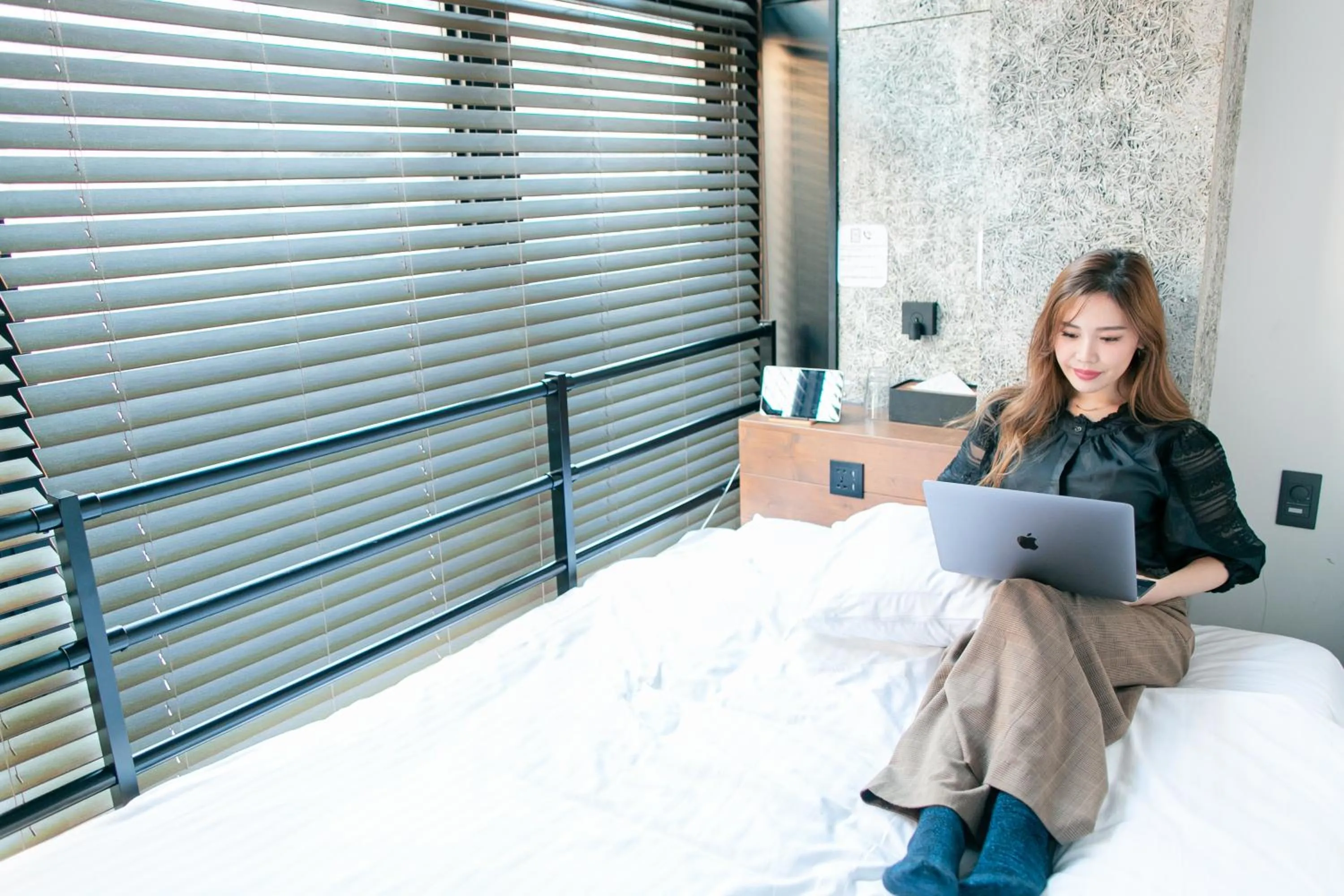 Bedroom in mizuka Daimyo 4 - unmanned hotel -