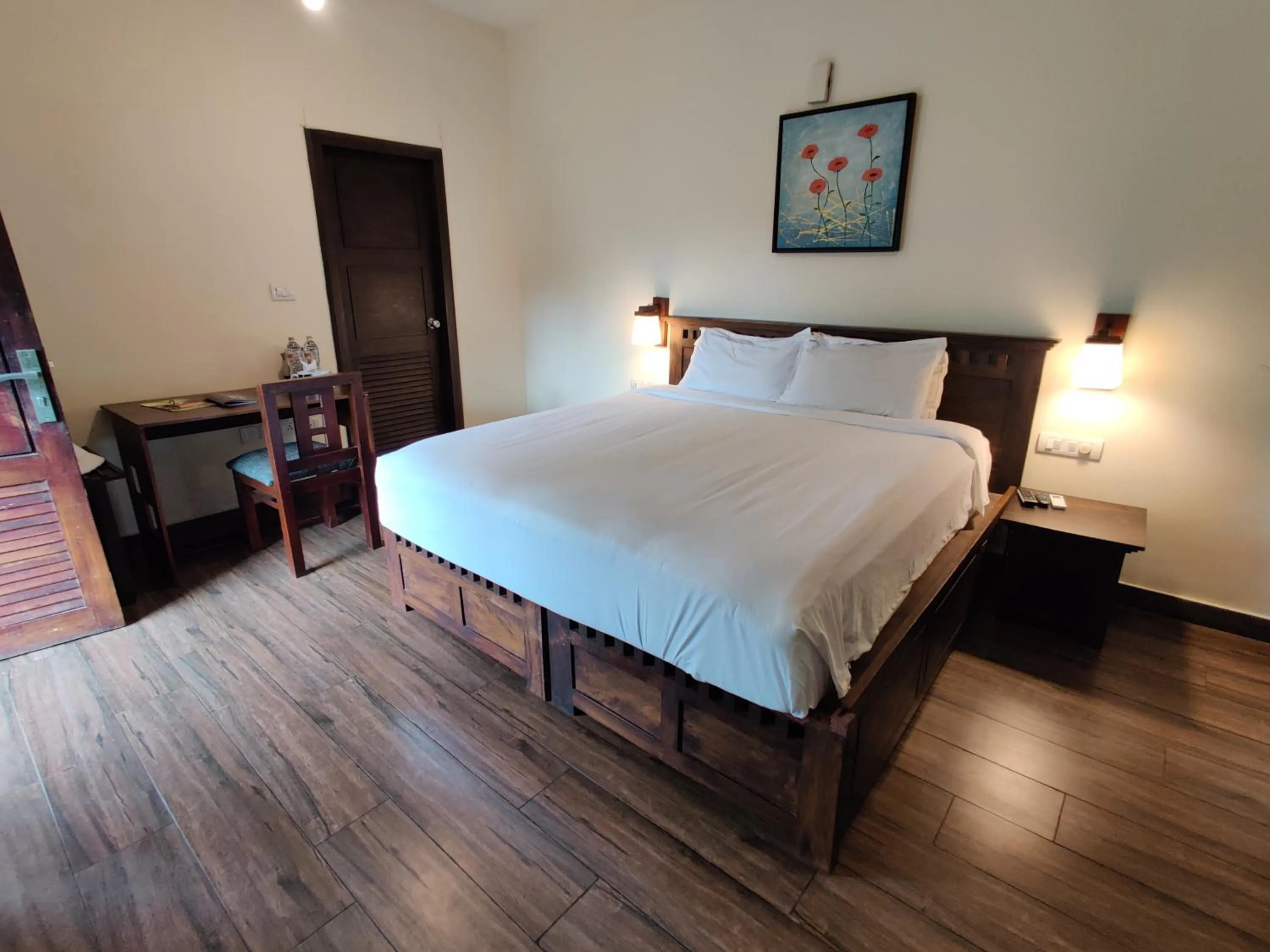 Bed in Deshadan Backwater Resort - The best sunrise view