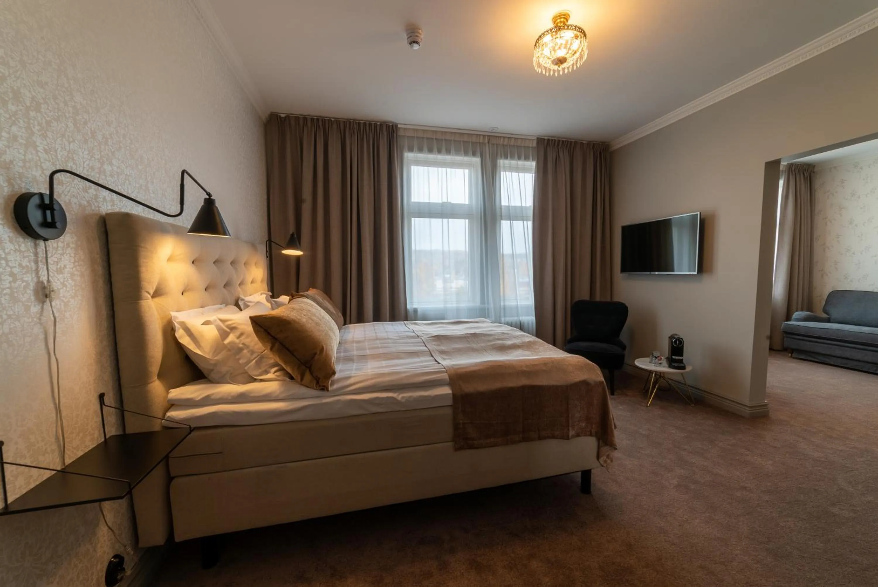 Photo of the whole room, Bed in Orsa Järnvägshotell