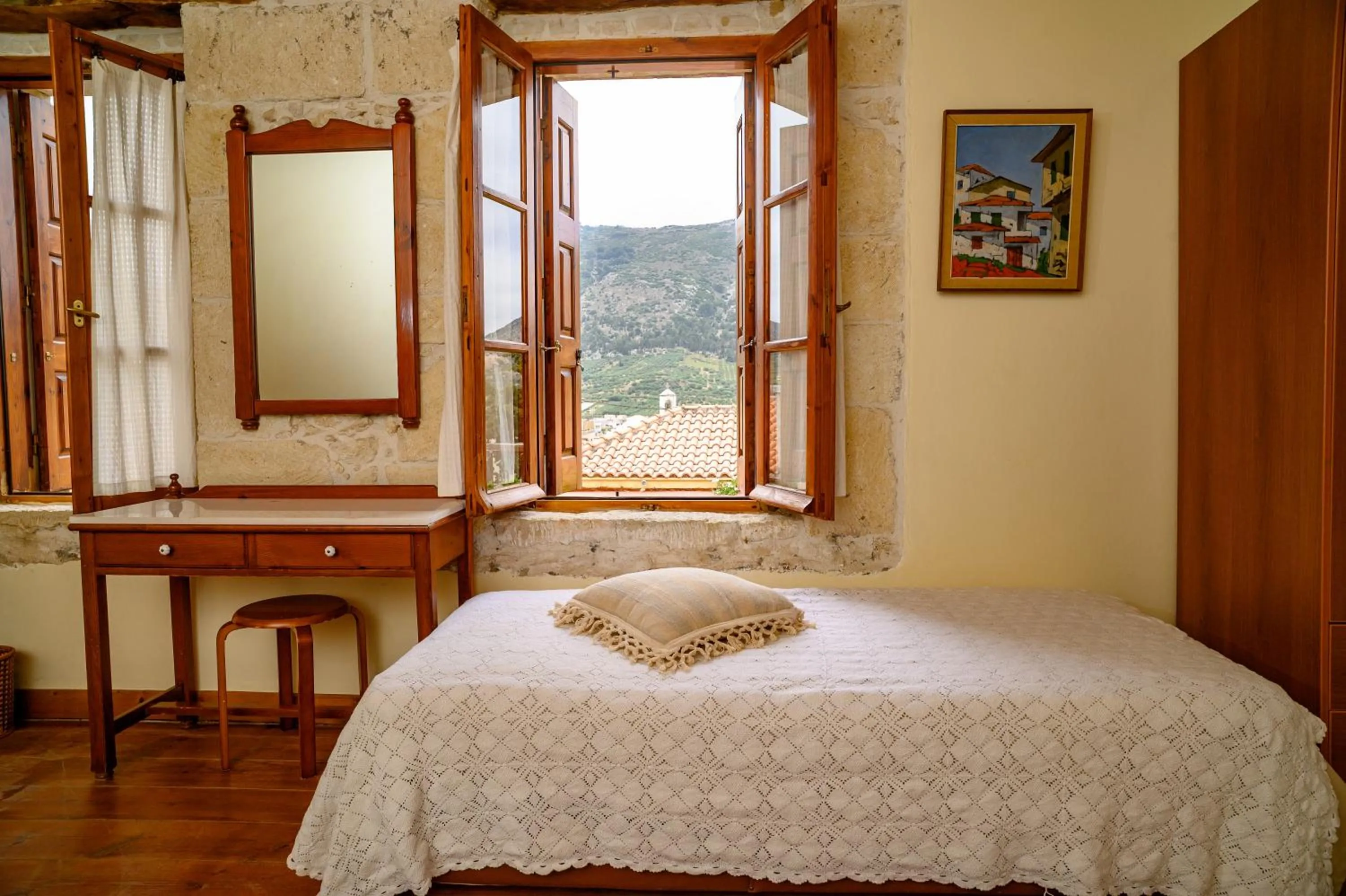 Bed in Troullos Traditional Homes