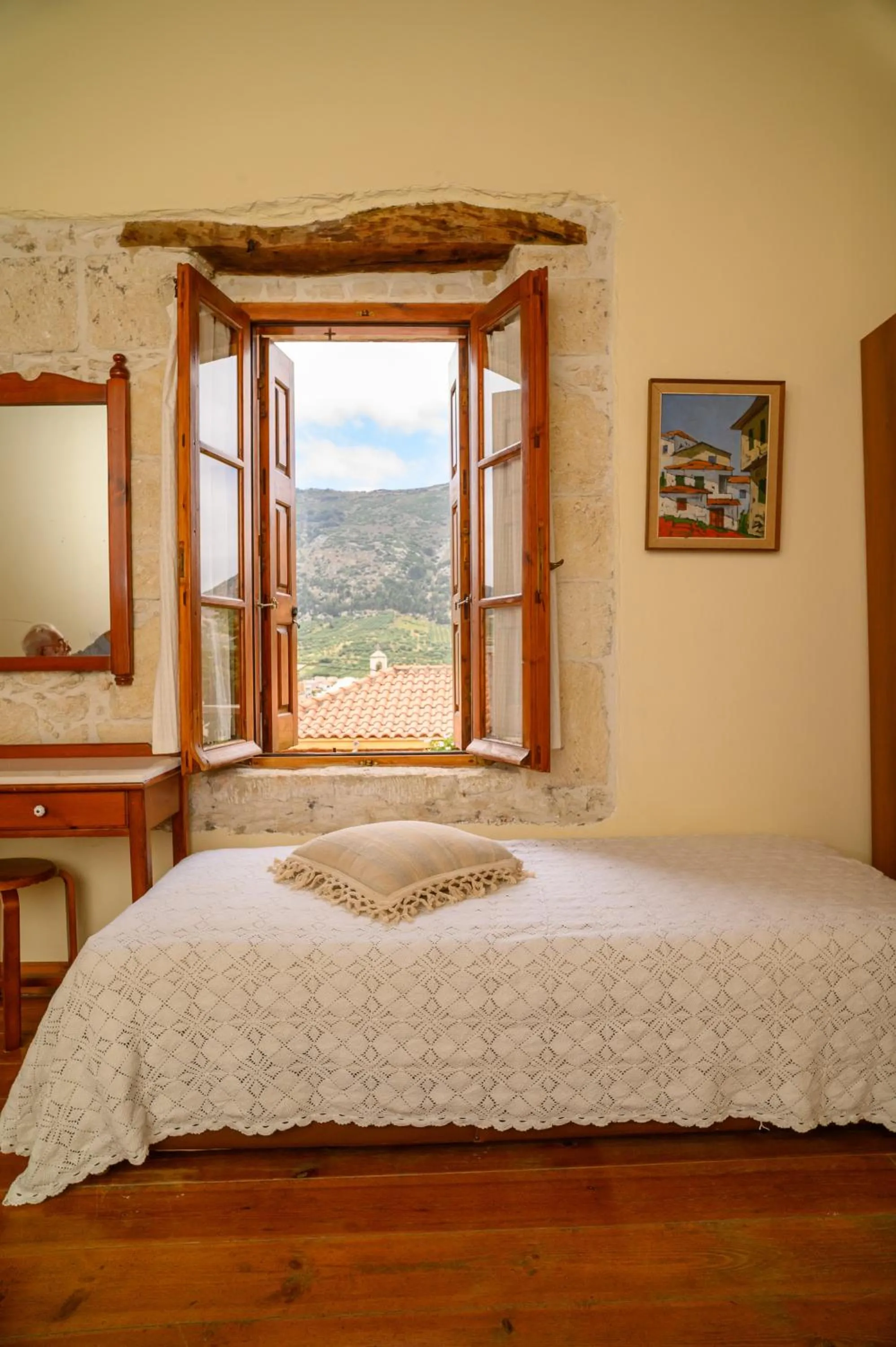 Bed in Troullos Traditional Homes