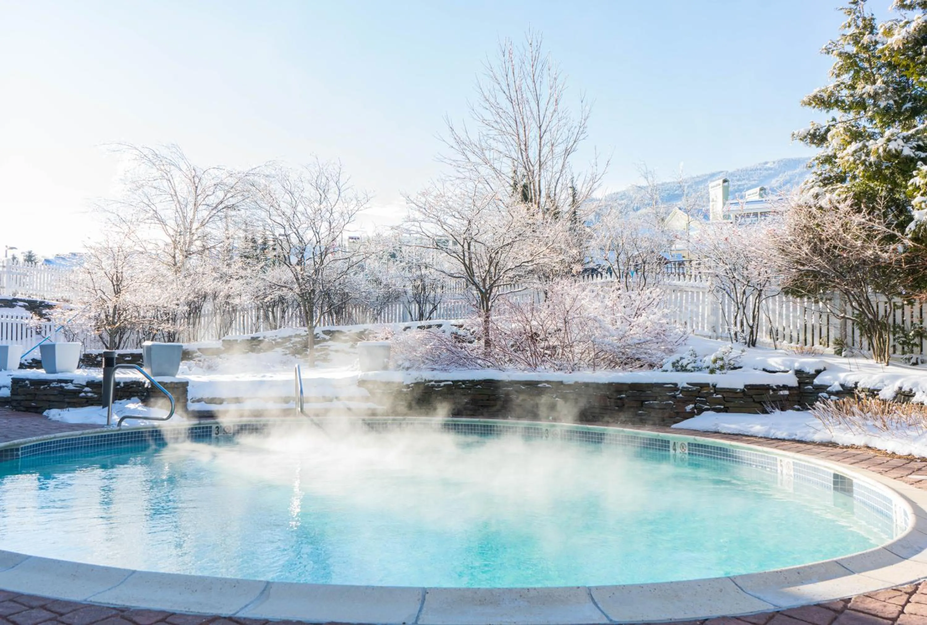 Swimming pool in Long Trail House Condominiums at Stratton Mountain Resort