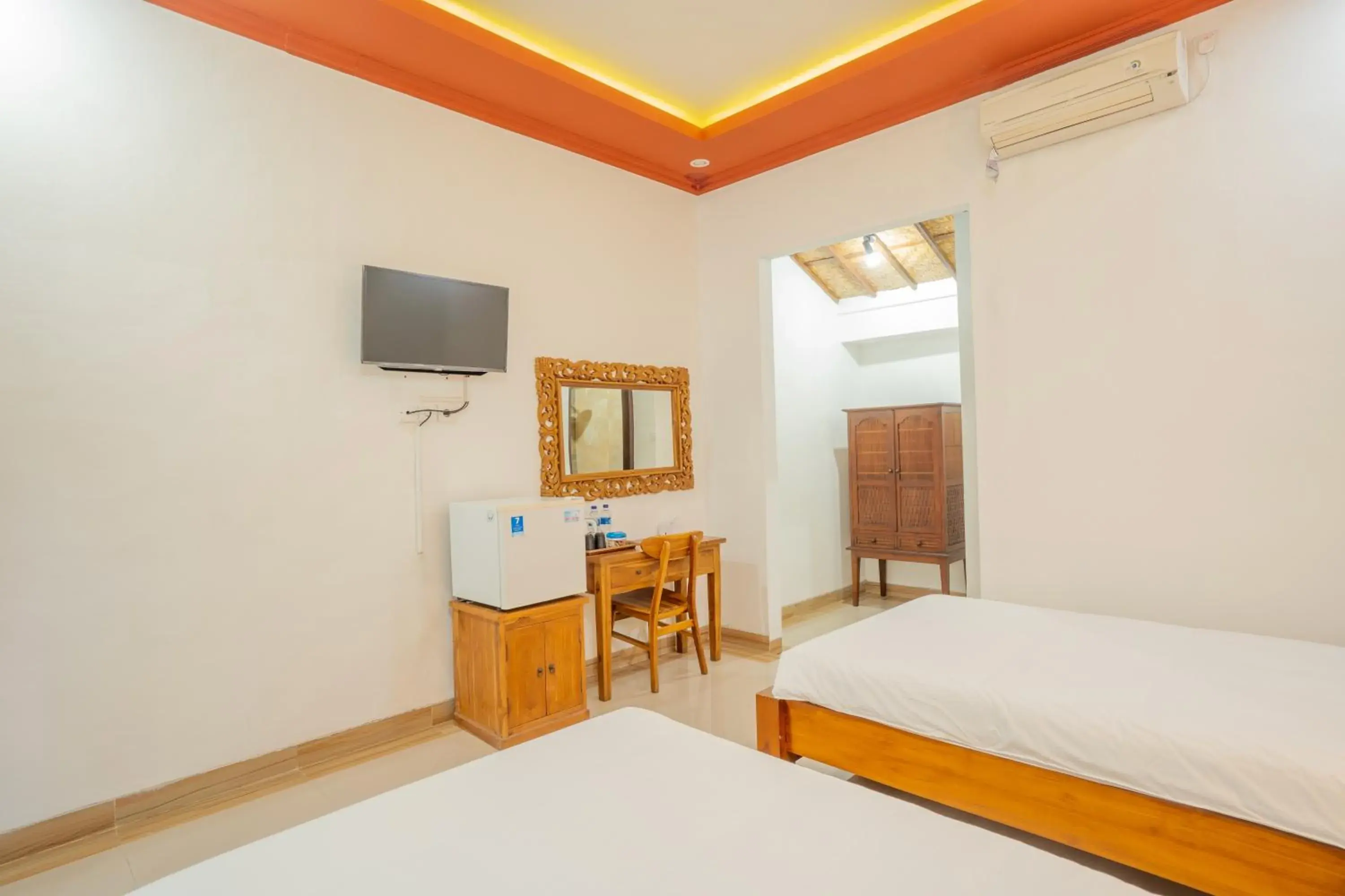 Bed in Nirmala Guest House Surf Keramas Bed in Nirmala Guest House Surf Keramas