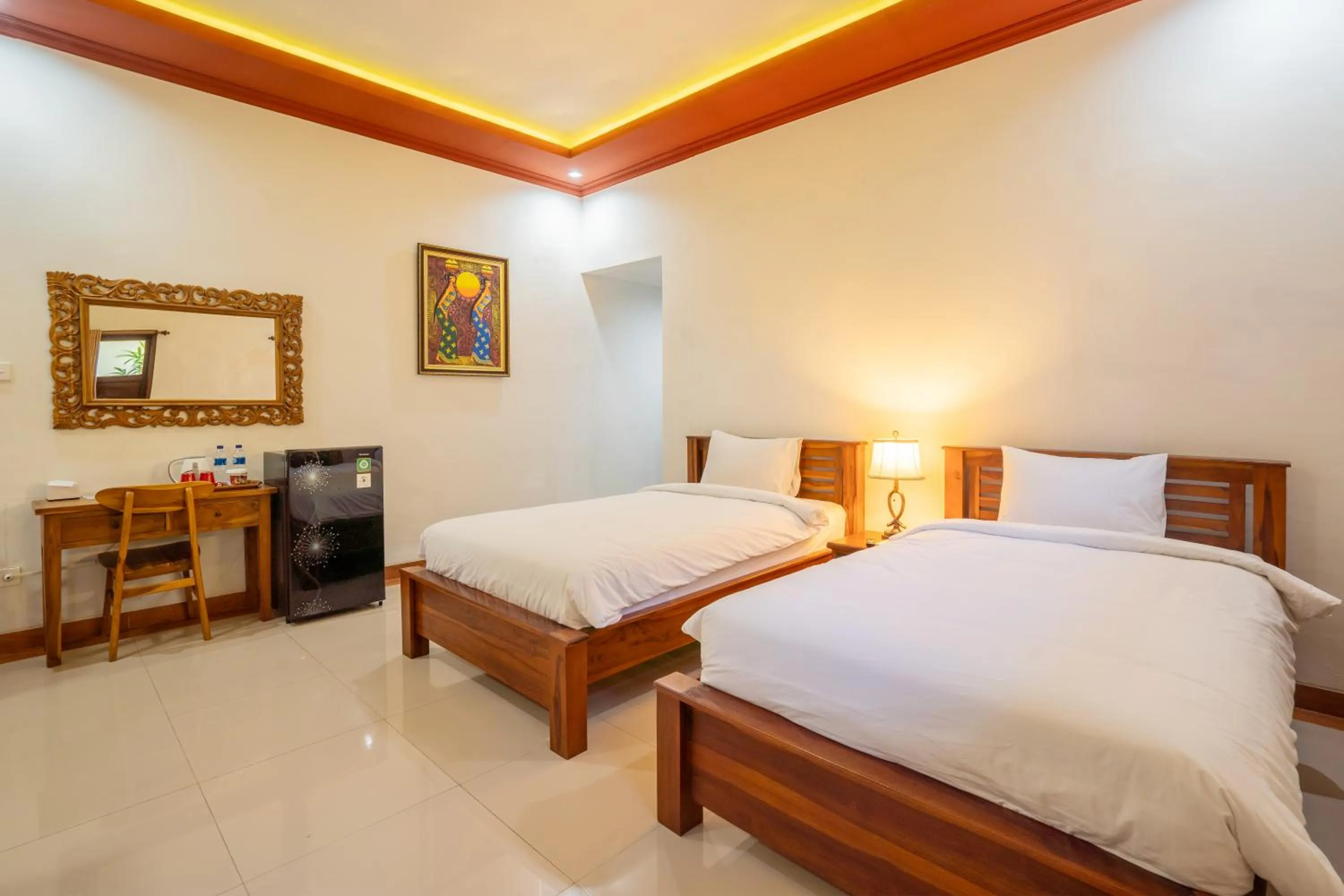 Bed in Nirmala Guest House Surf Keramas