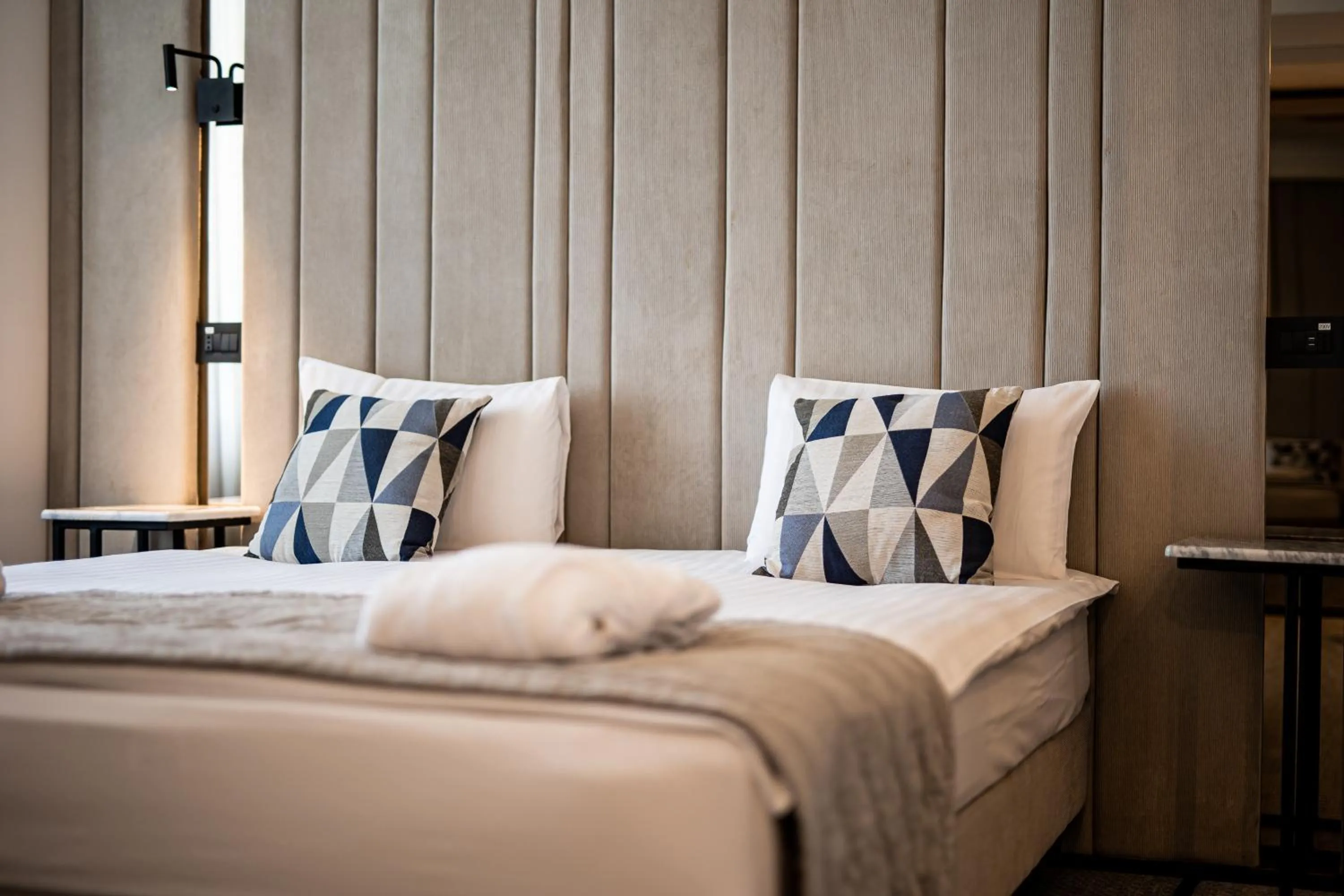 Bed in Union Plaza Hotel