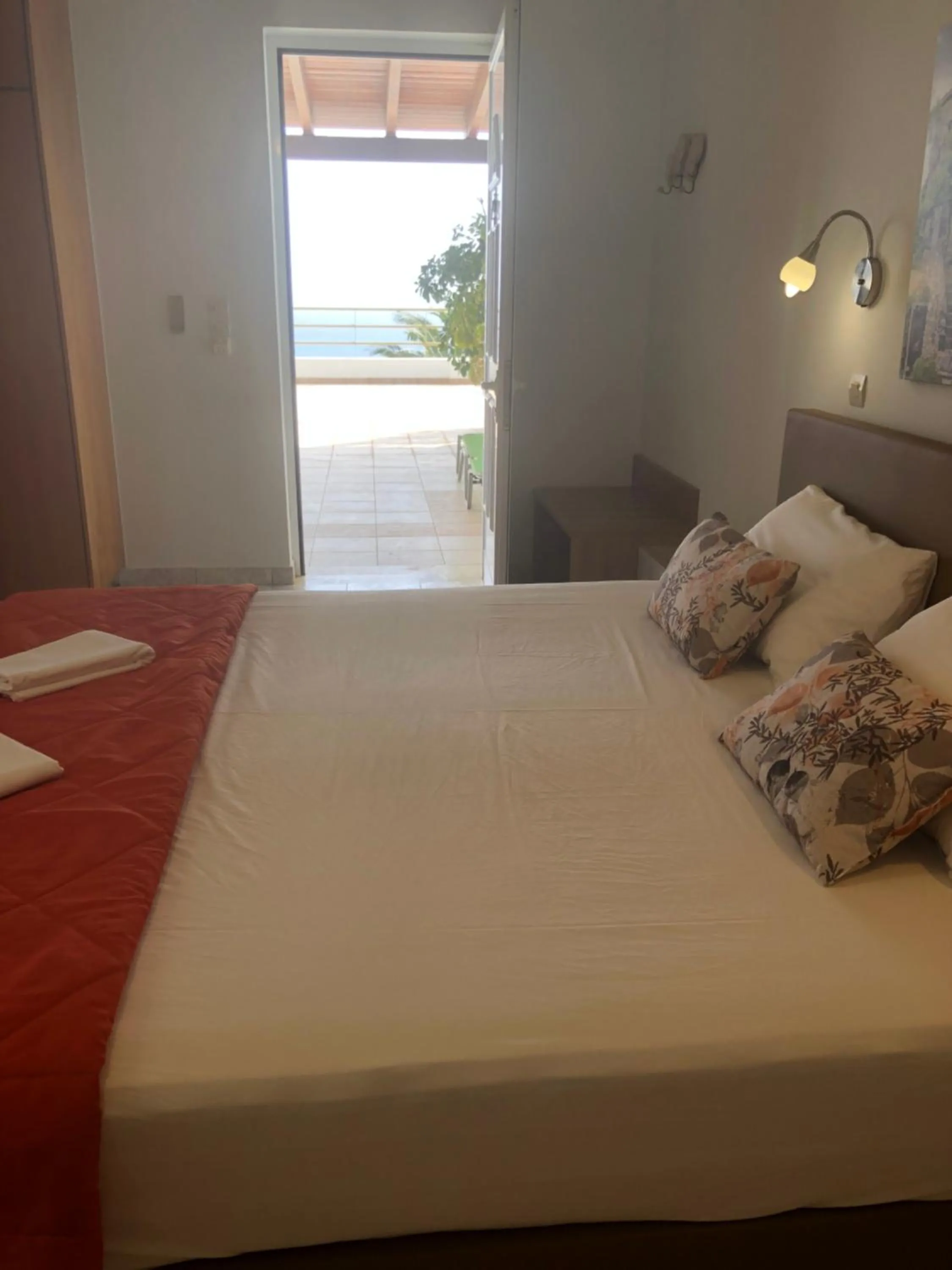 View (from property/room), Bed in Chrisanthi Studios & Apartments