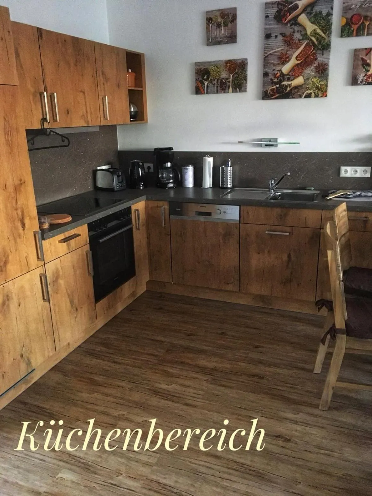 Kitchen or kitchenette in Ferienwohnung Seeblick