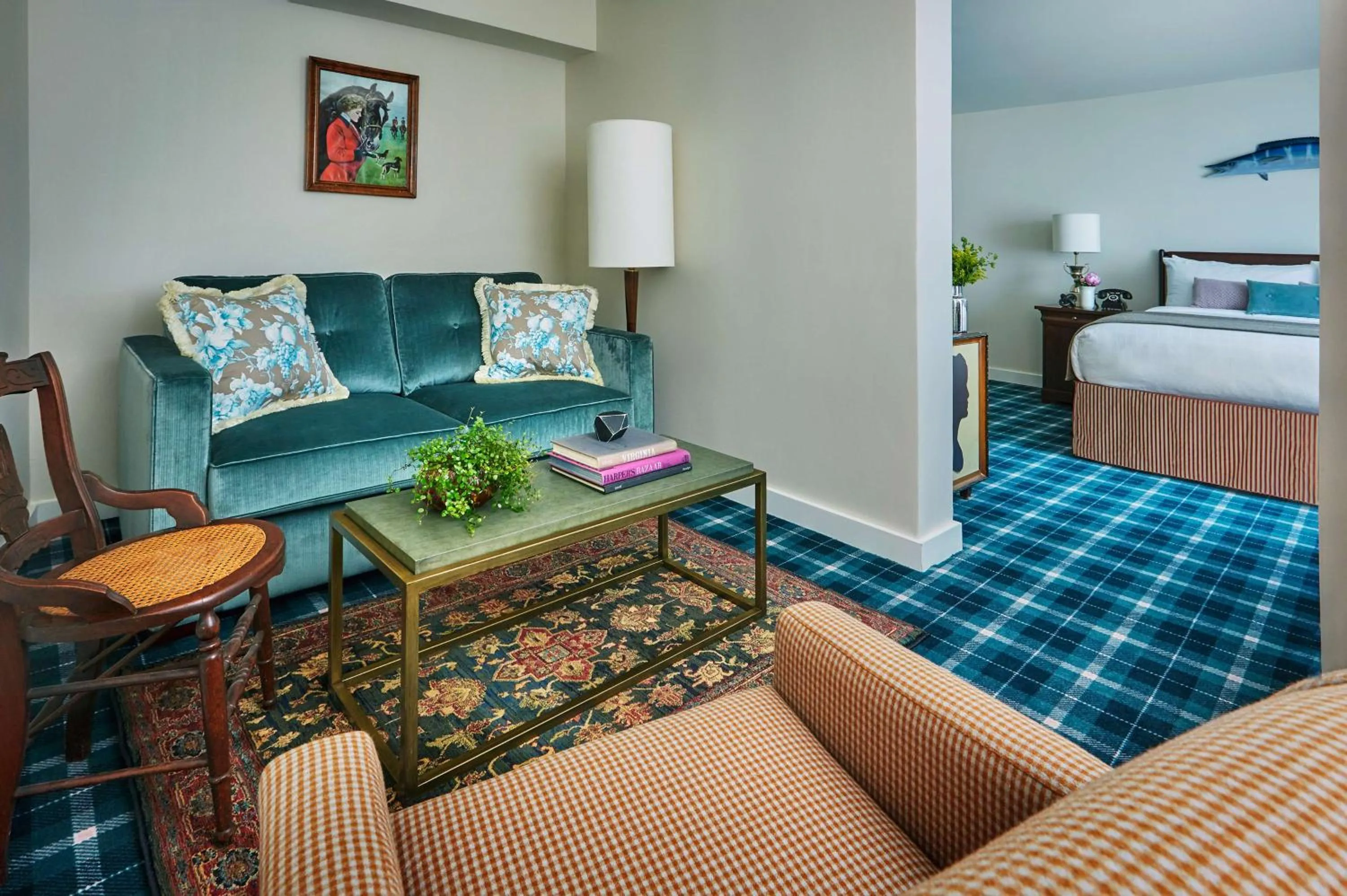 Living room, Bed in Graduate by Hilton Charlottesville