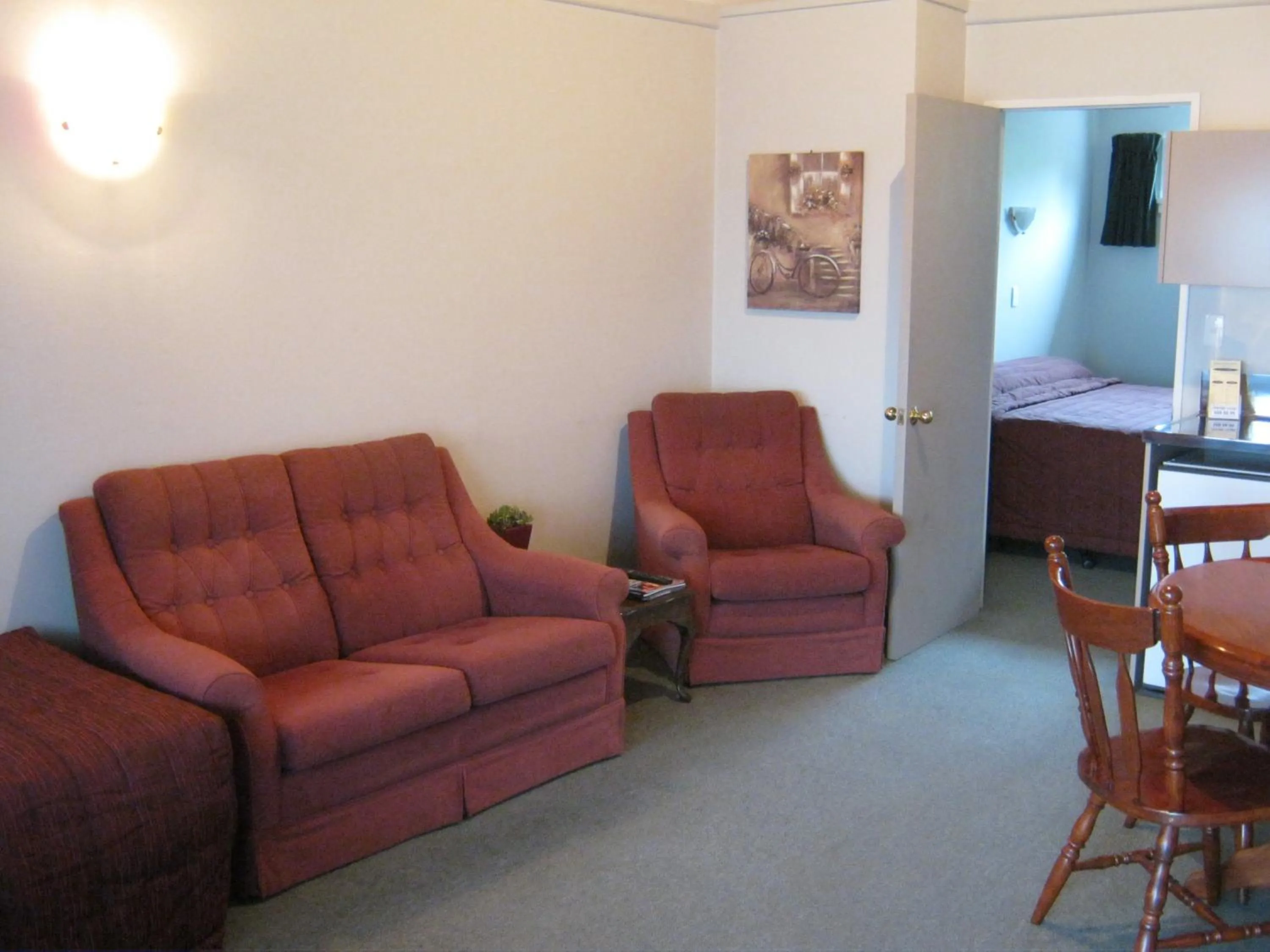 Seating area in Blue Dolphin Motel