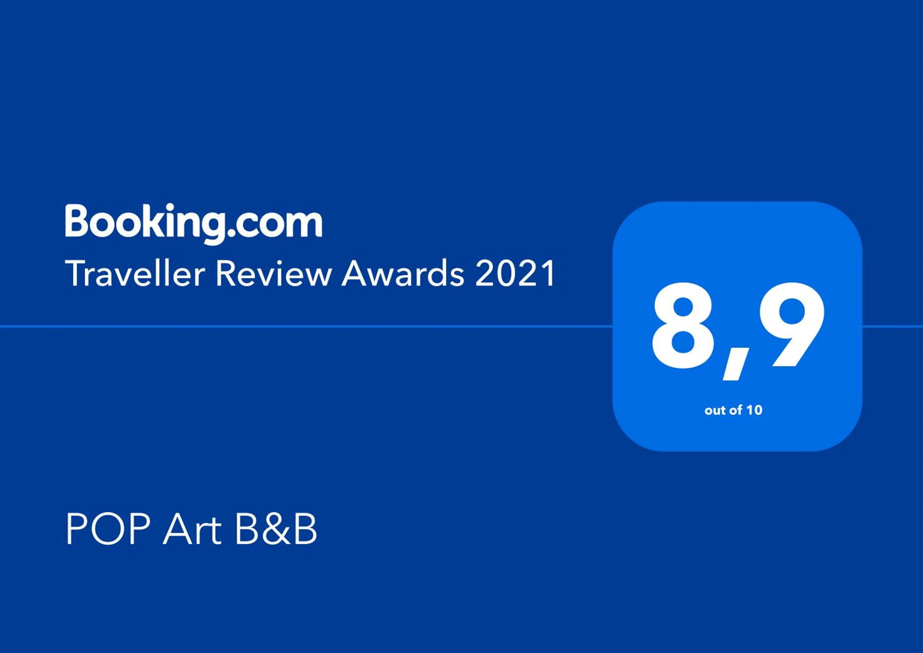 Certificate/Award in POP Art B&B