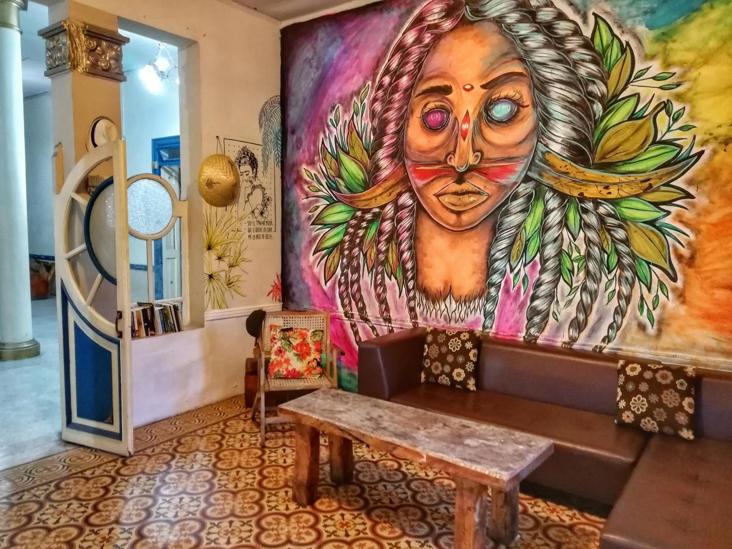 Communal lounge/ TV room in JEP Hostel