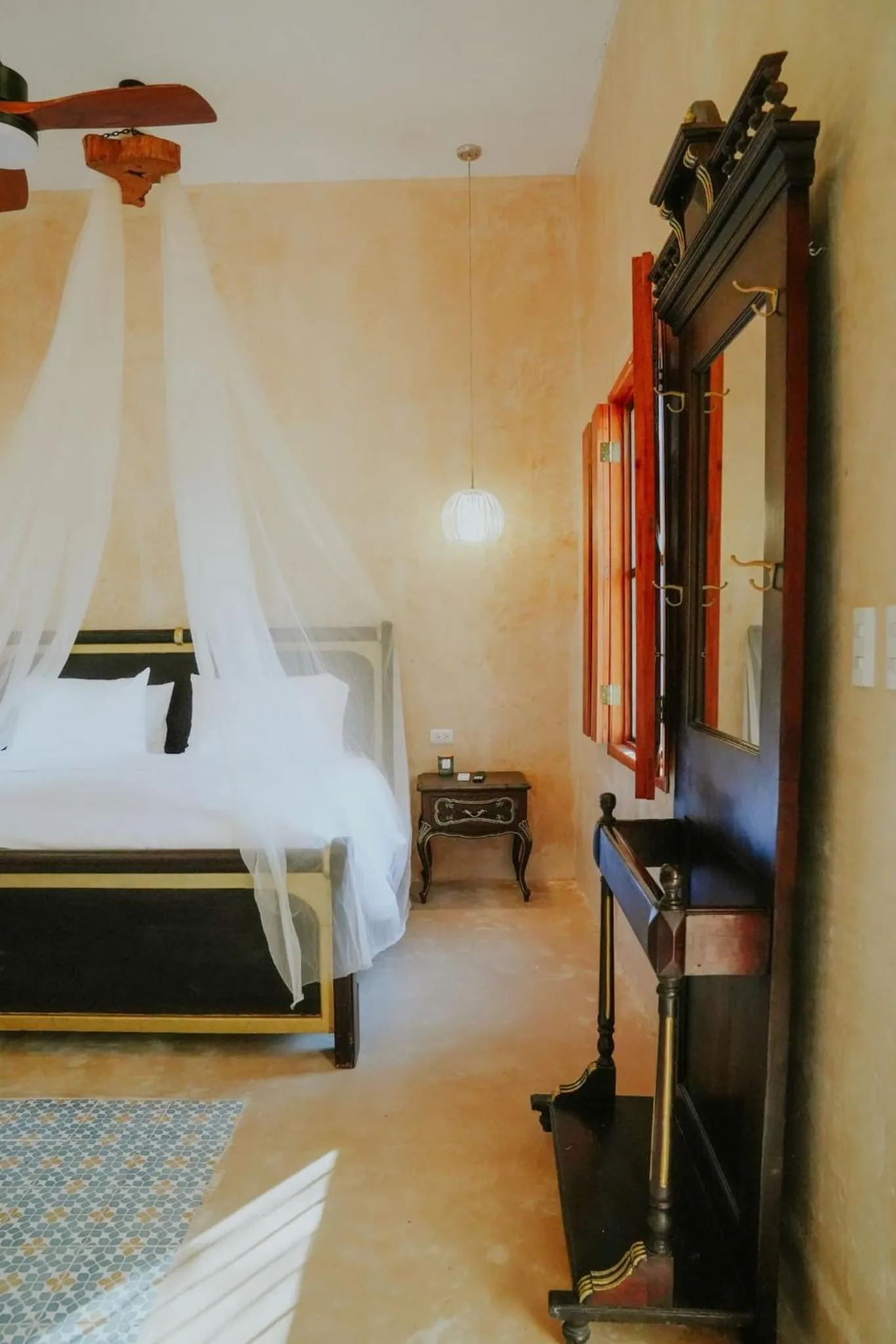 Bed in Hacienda Cenote San Ignacio