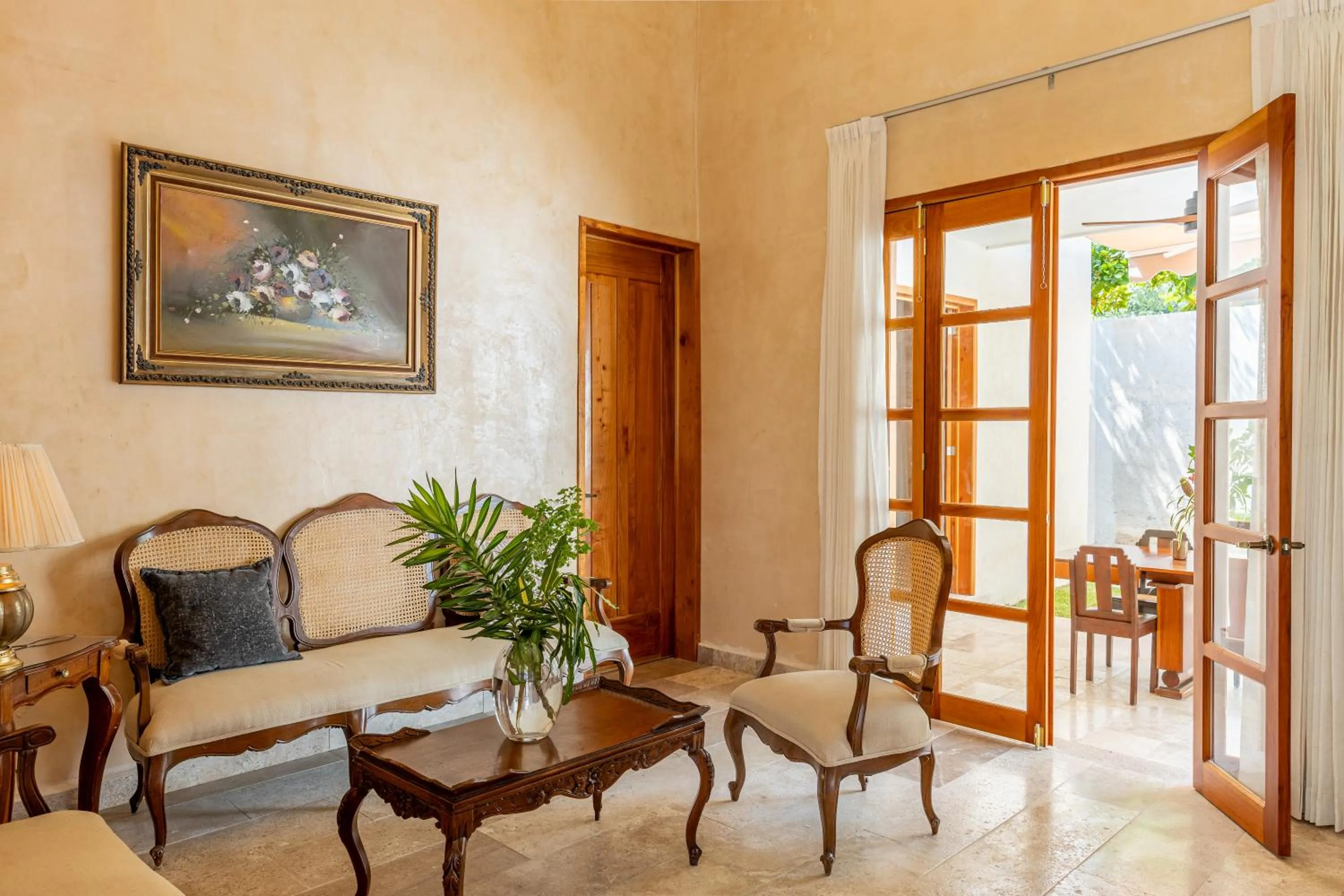 Living room in Hacienda Cenote San Ignacio
