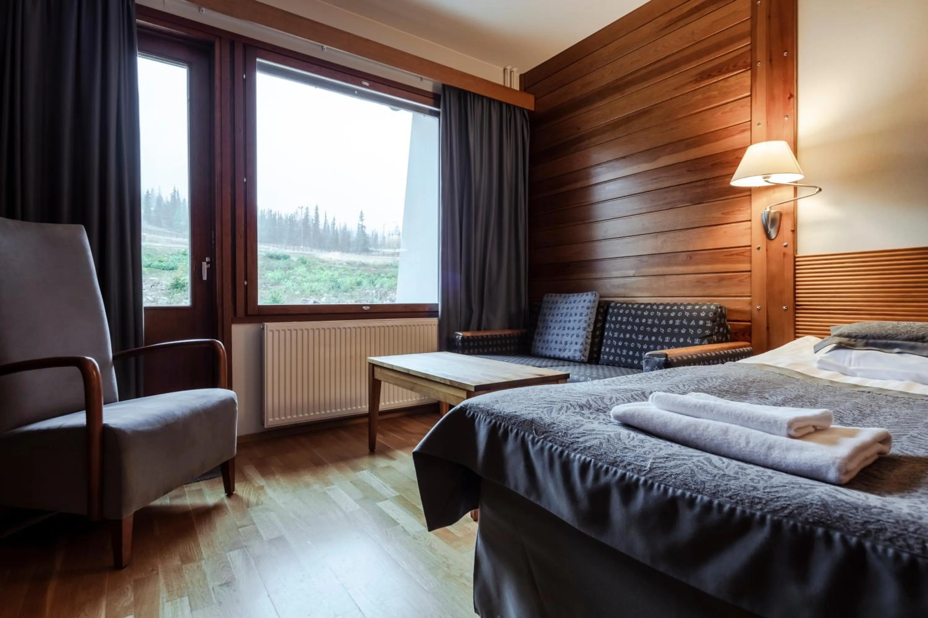 View (from property/room), Bed in Lapland Hotels Saaga