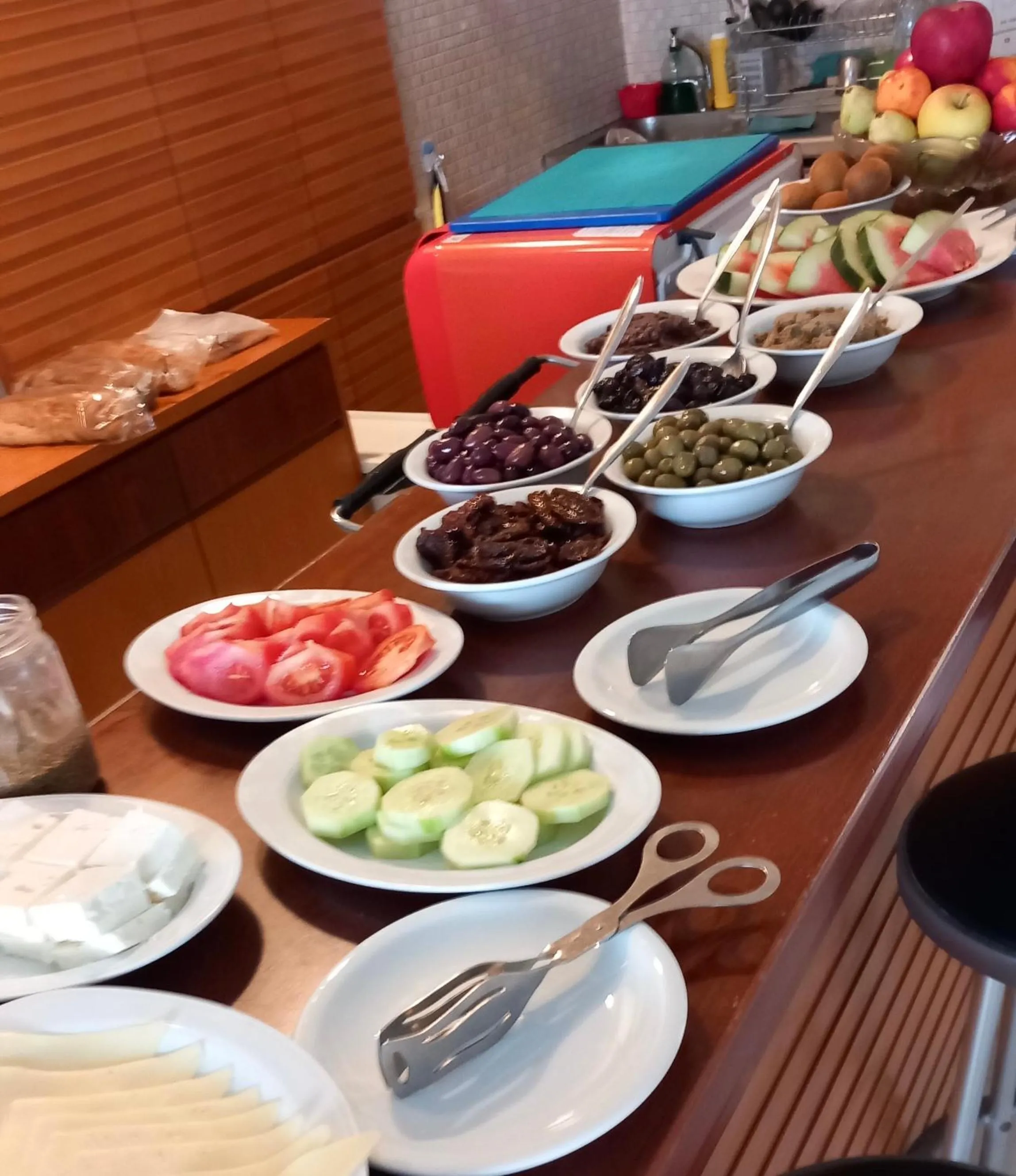 Buffet breakfast in Kanakis Blue Beach Apartments