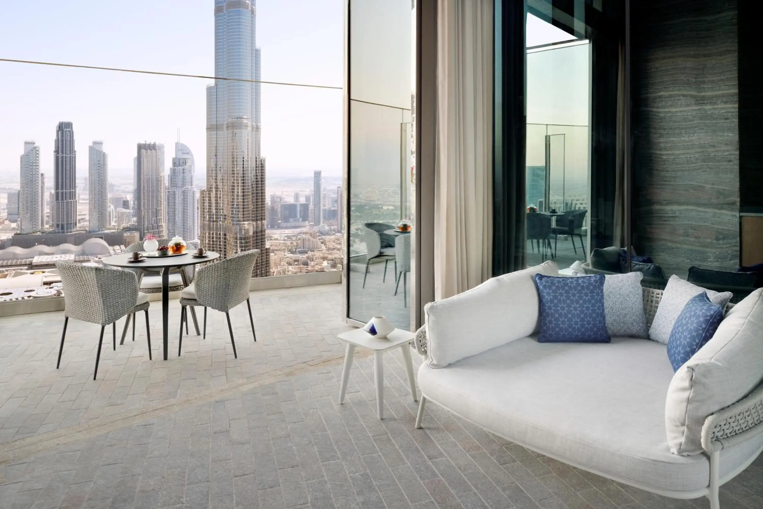 Seating area in Address Sky View, Downtown Dubai Seating area in Address Sky View, Downtown Dubai