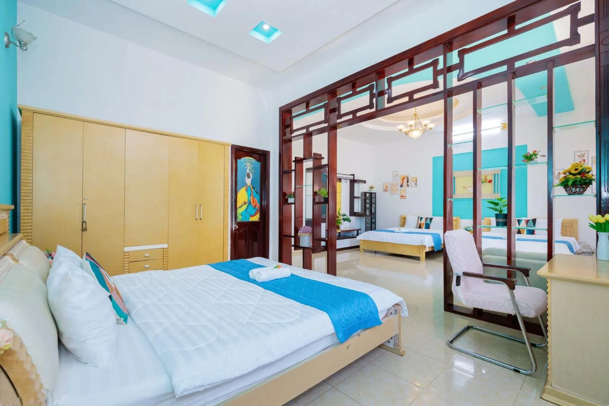 Bed in Villa Hồ Bơi Karaoke - Bida - Sân Vườn - Gần Biển Thùy Vân