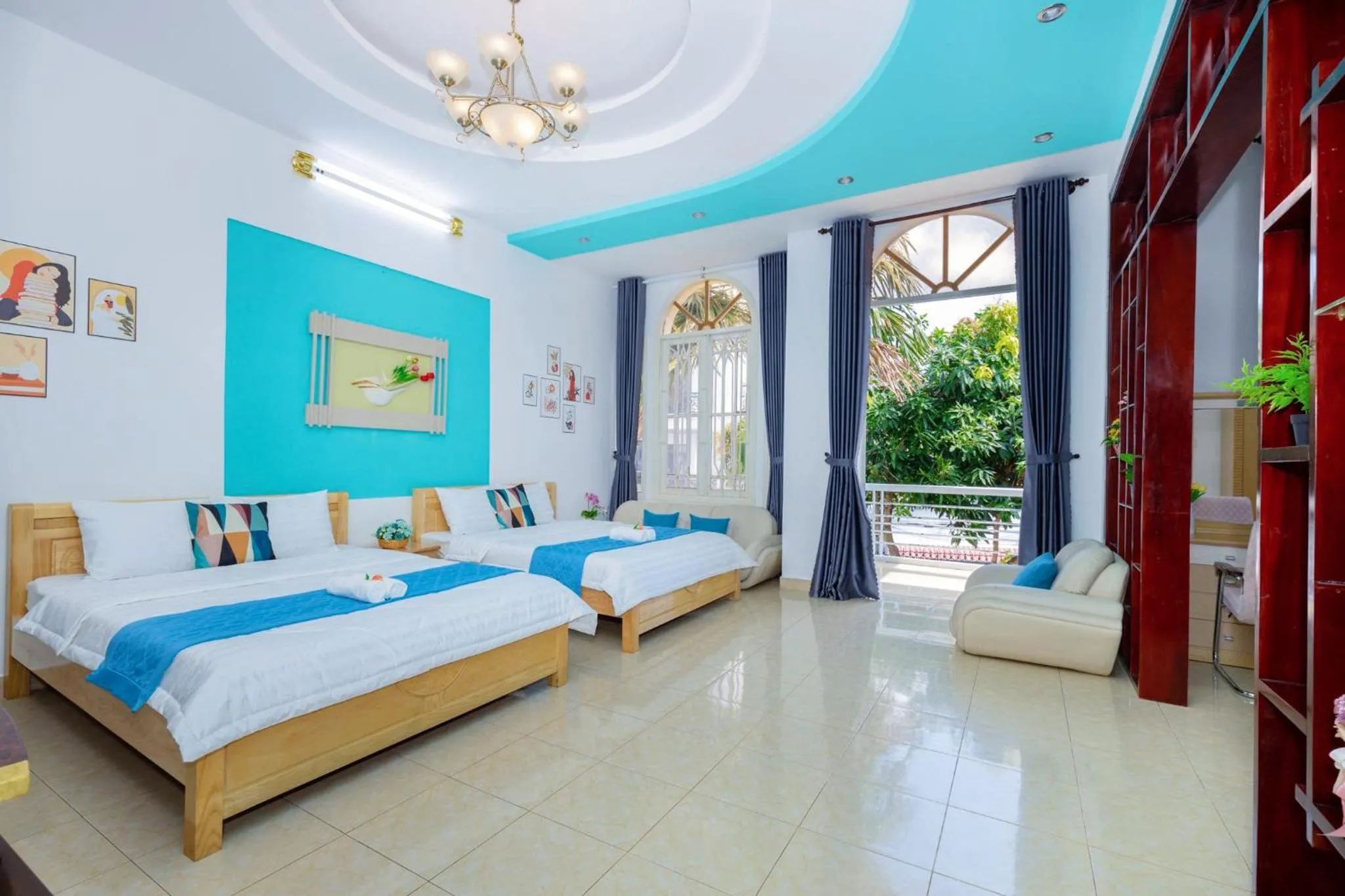 Bed in Villa Hồ Bơi Karaoke - Bida - Sân Vườn - Gần Biển Thùy Vân