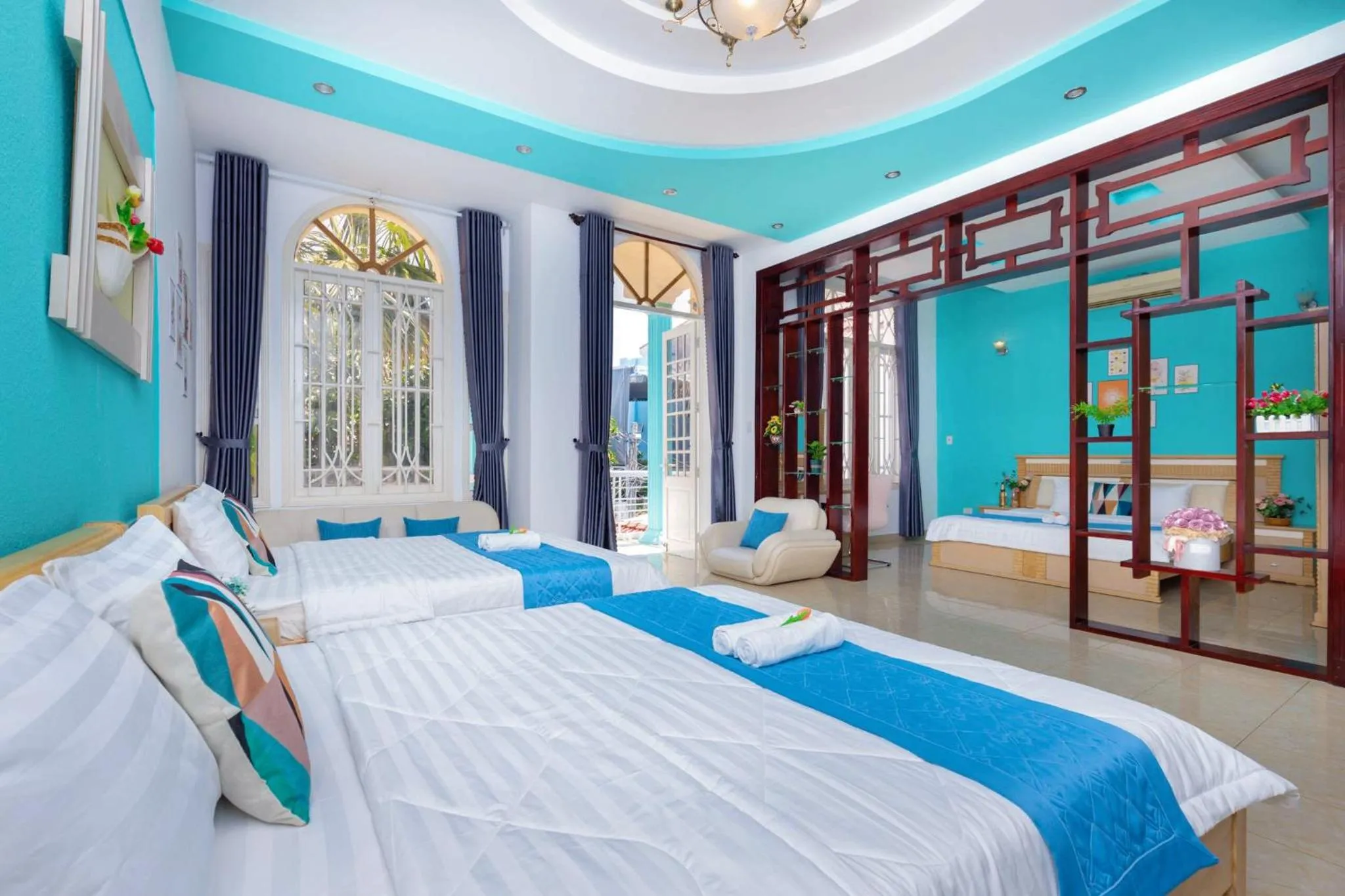 Bed in Villa Hồ Bơi Karaoke - Bida - Sân Vườn - Gần Biển Thùy Vân