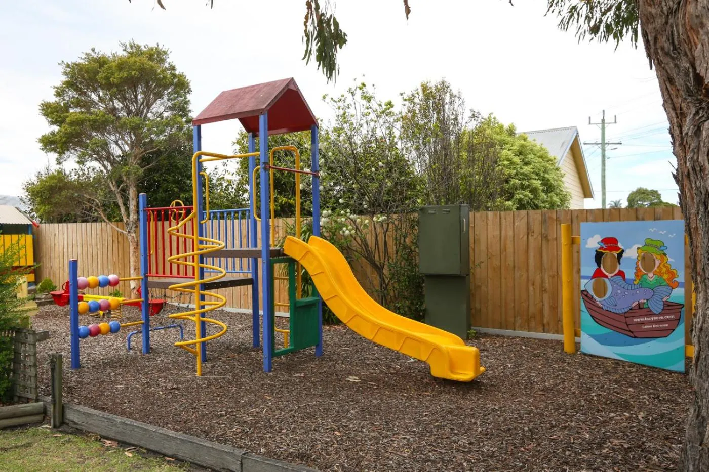 Children play ground in Lazy Acre Log Cabins