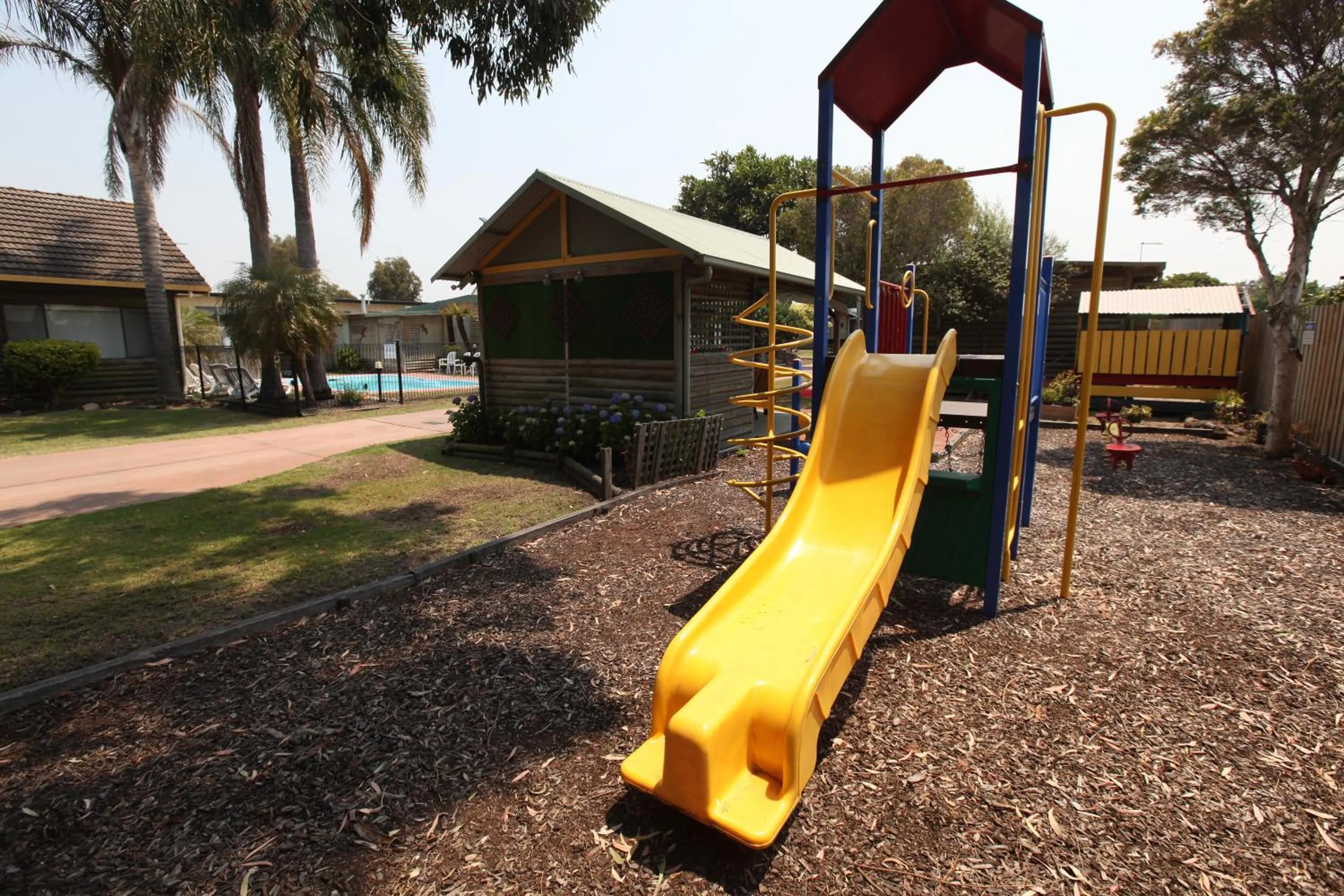 Children play ground in Lazy Acre Log Cabins