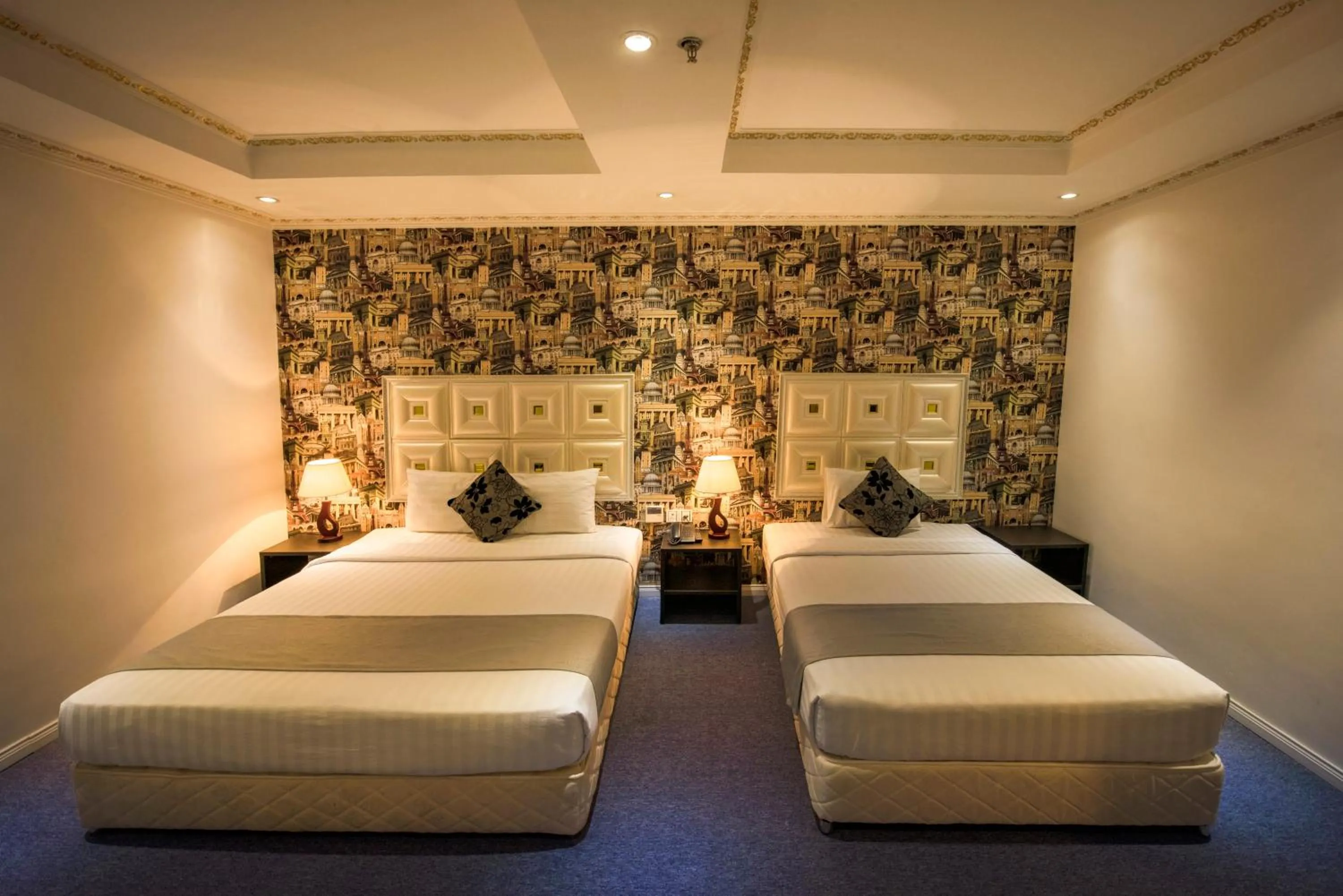 Bed in Golden Crown Hotel