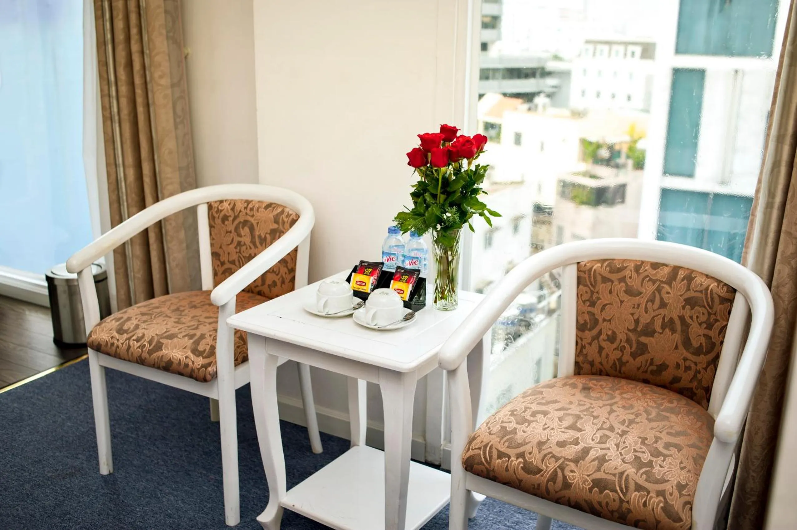 Seating area in Golden Crown Hotel