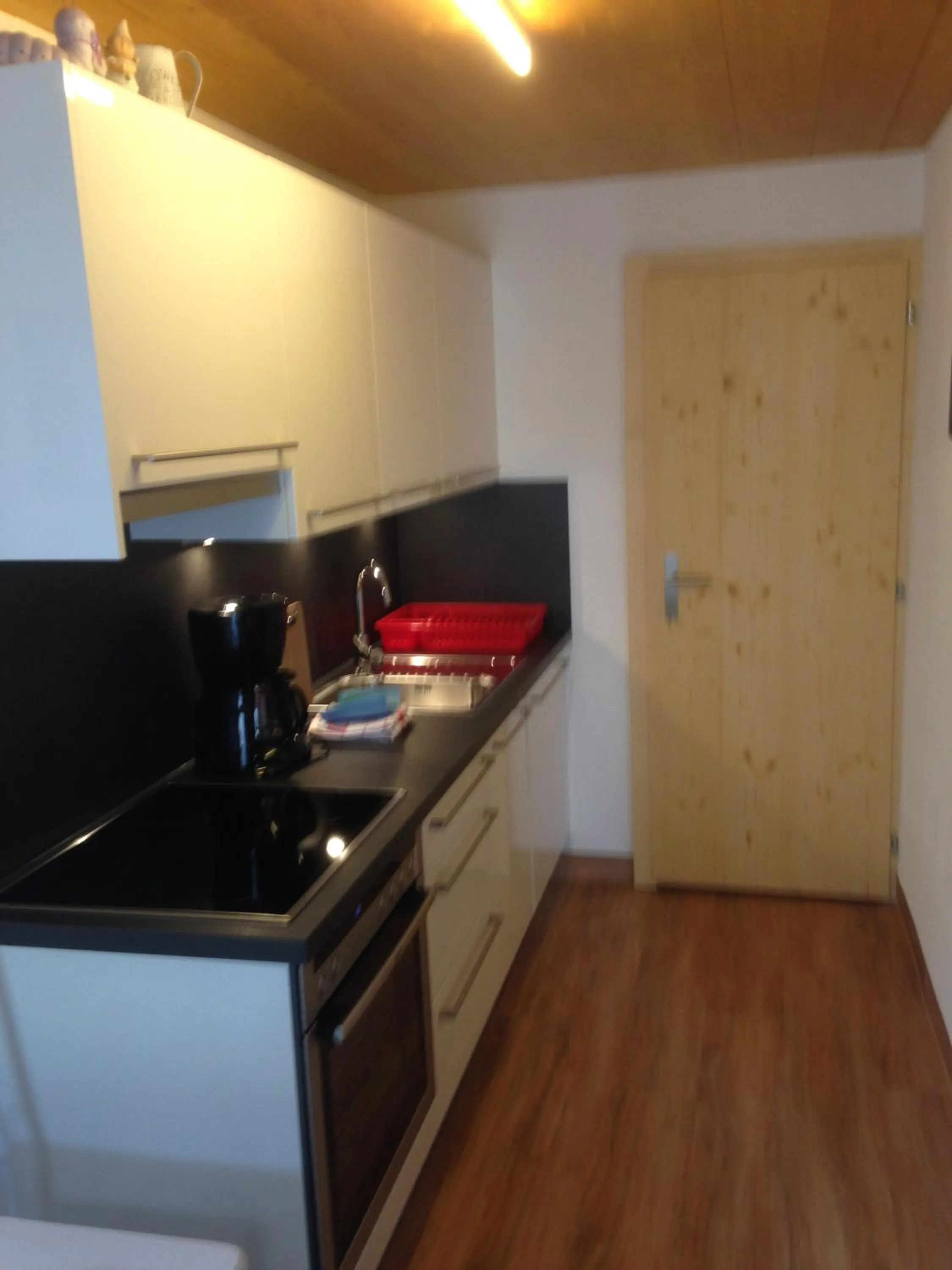 Kitchen or kitchenette in B&B Hotel & Appartements Chasa Valär