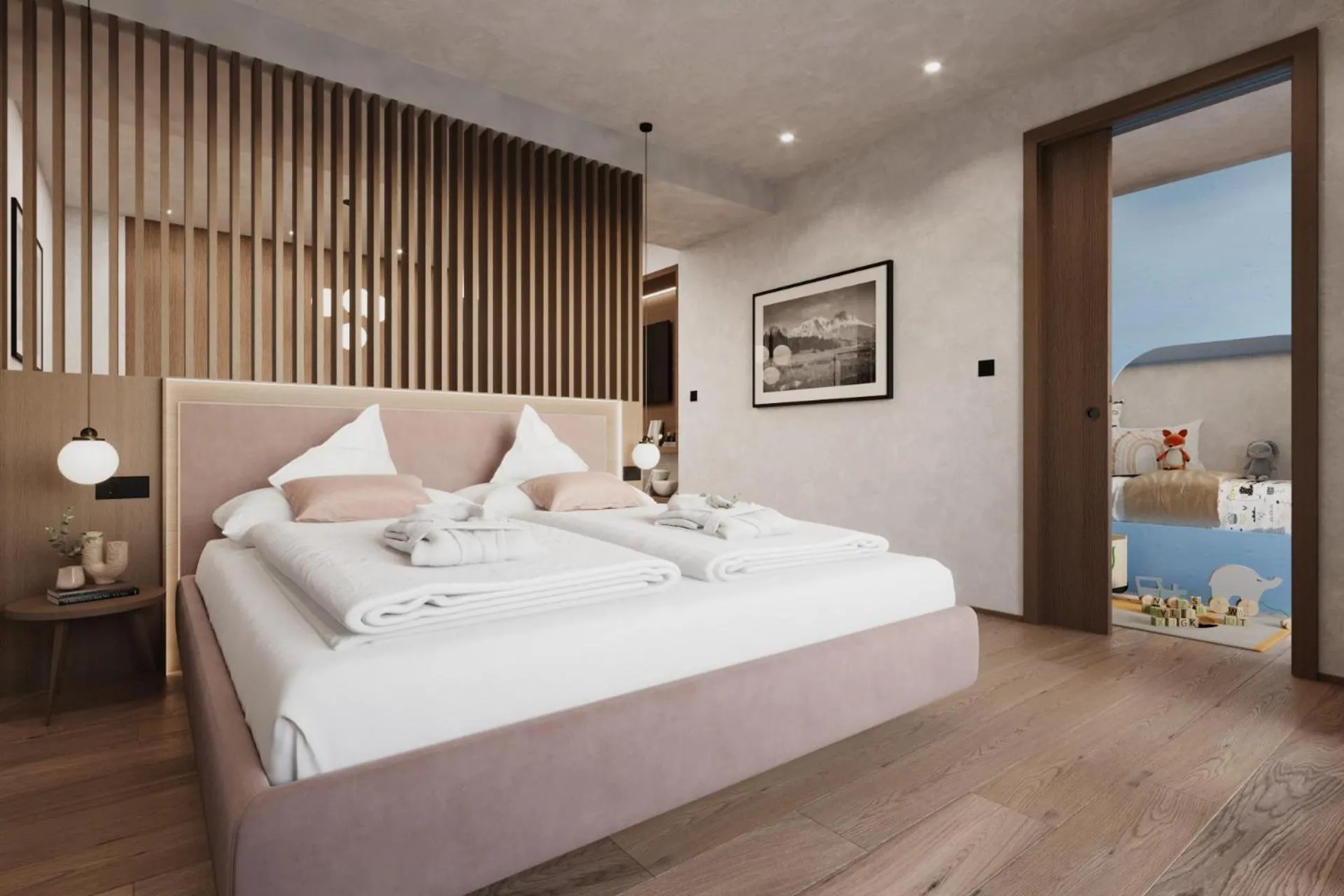 Bed in Heidi & Edith Family Aparthotel