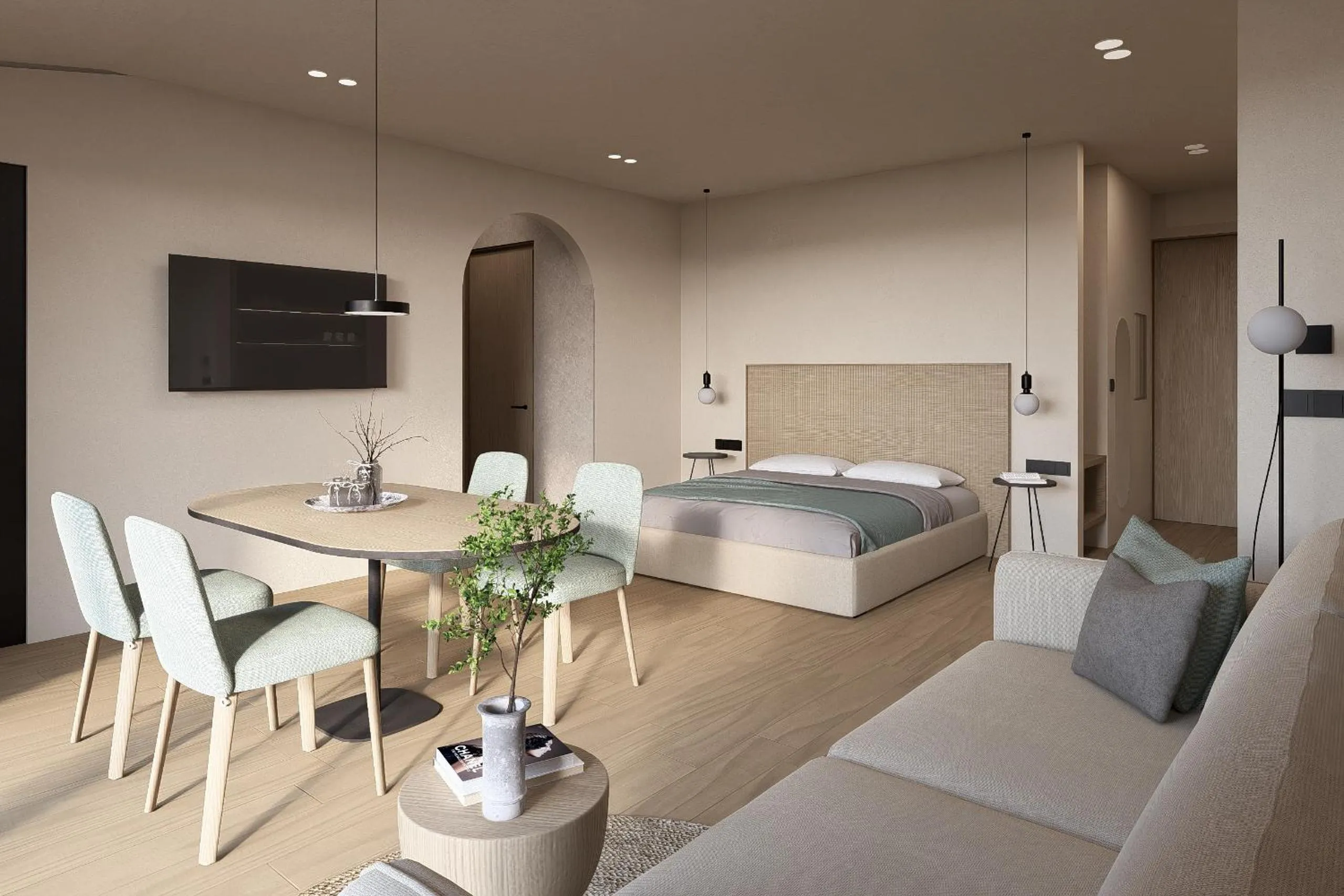 Living room, Bed in Amaris Suites