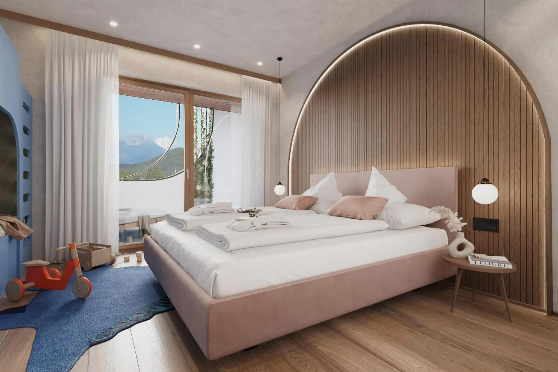 Bed in Heidi & Edith Family Aparthotel