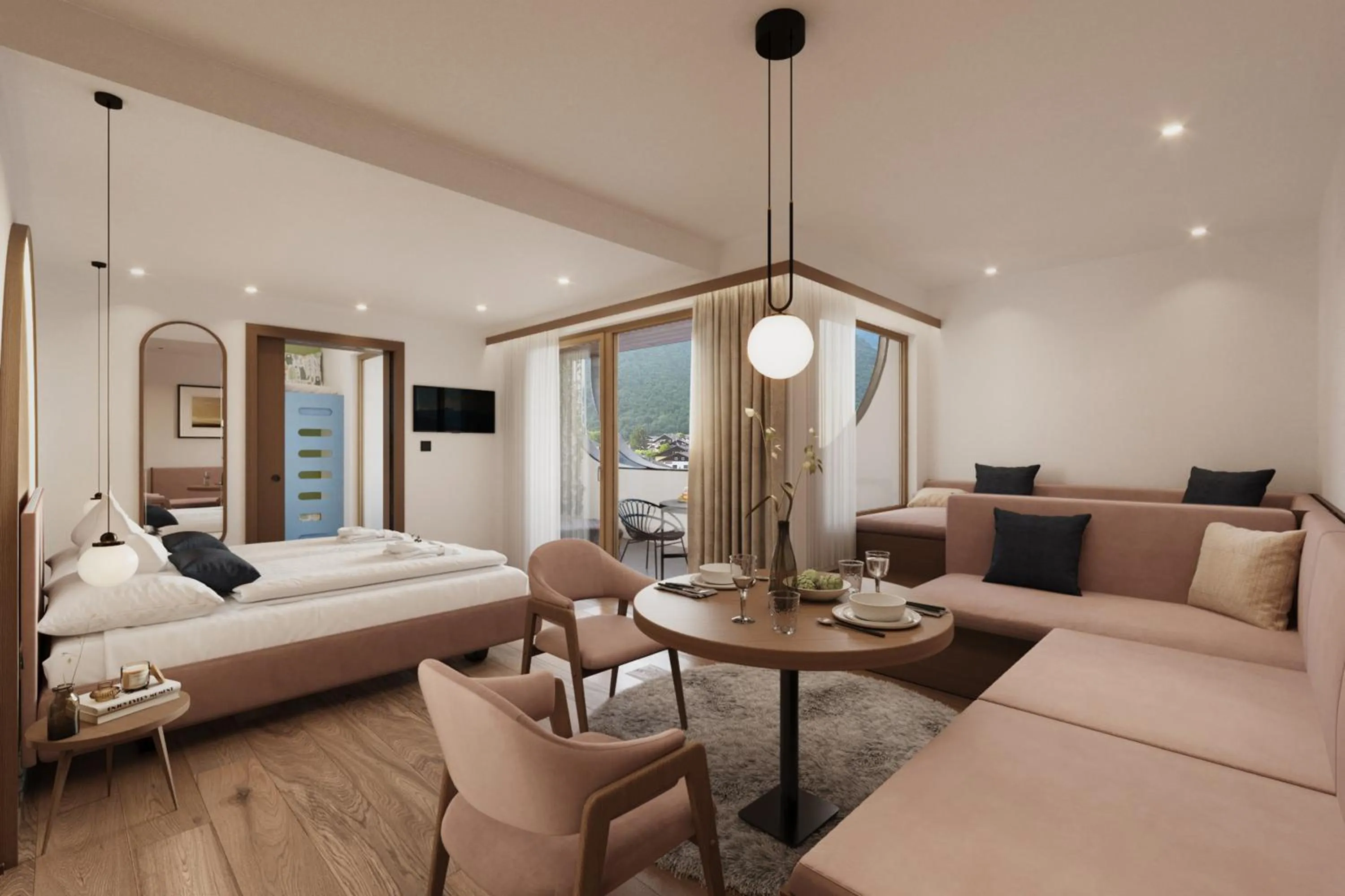 Bed in Heidi & Edith Family Aparthotel