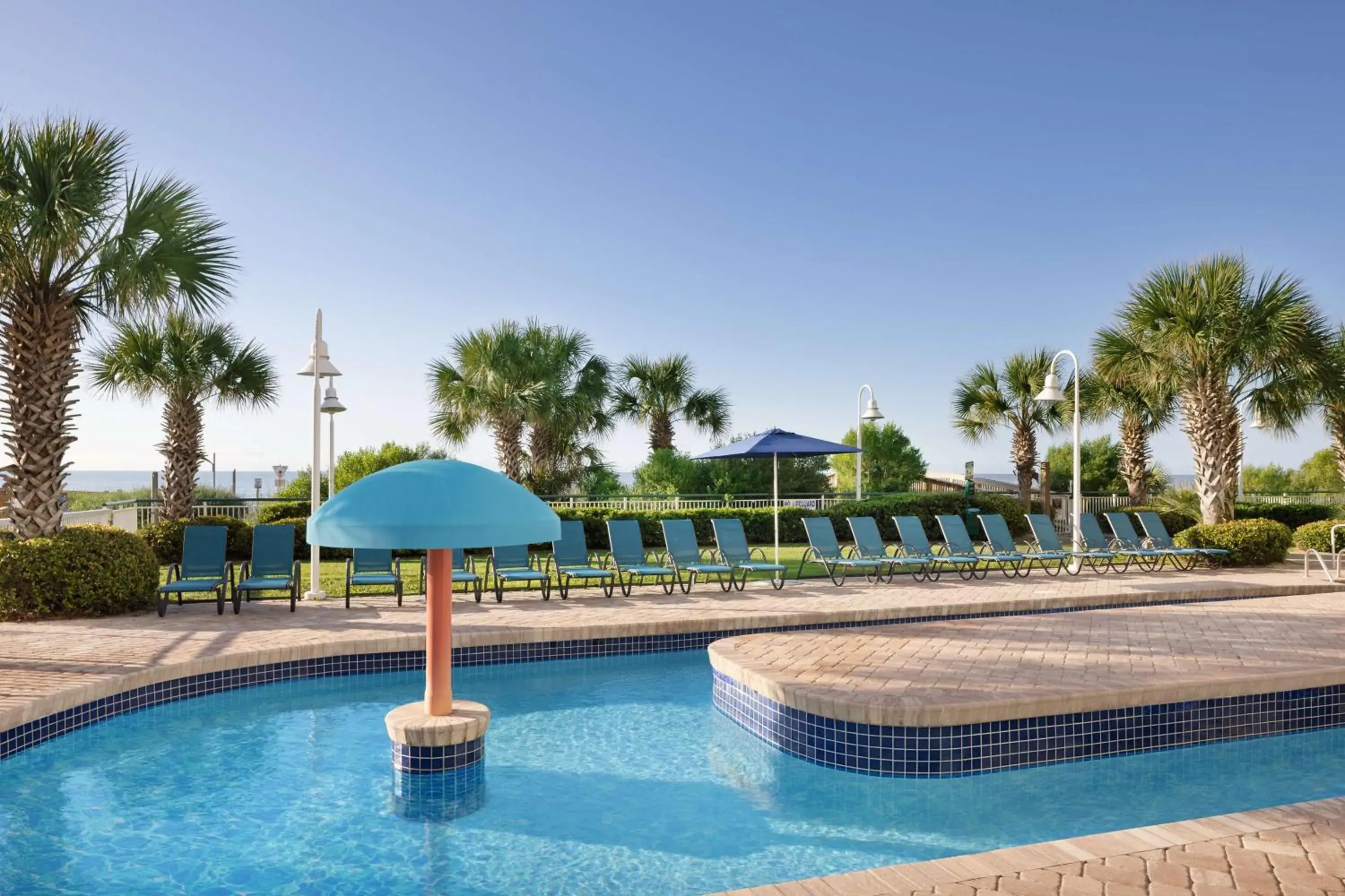 Pool view in Hampton Inn & Suites Myrtle Beach Oceanfront Pool view in Hampton Inn & Suites Myrtle Beach Oceanfront