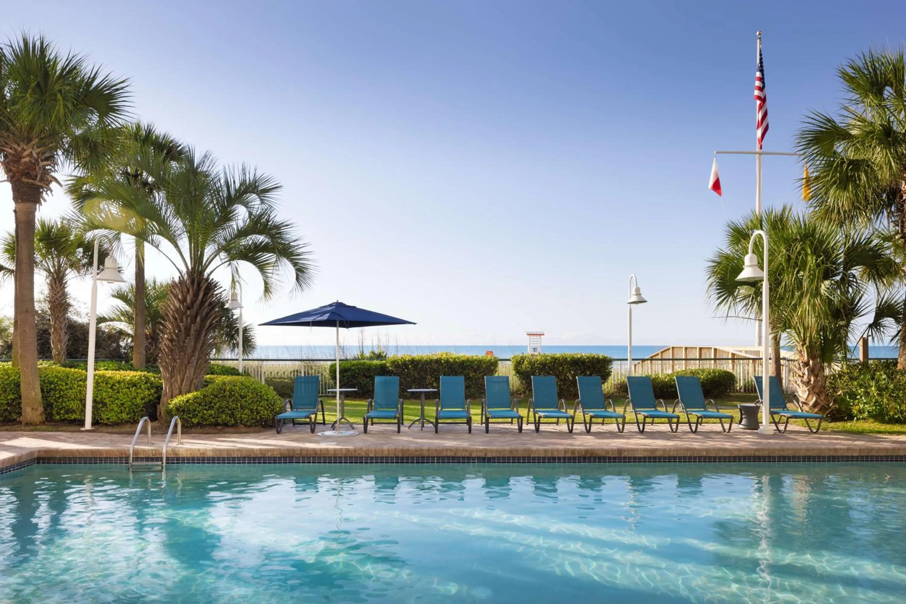 Pool view in Hampton Inn & Suites Myrtle Beach Oceanfront