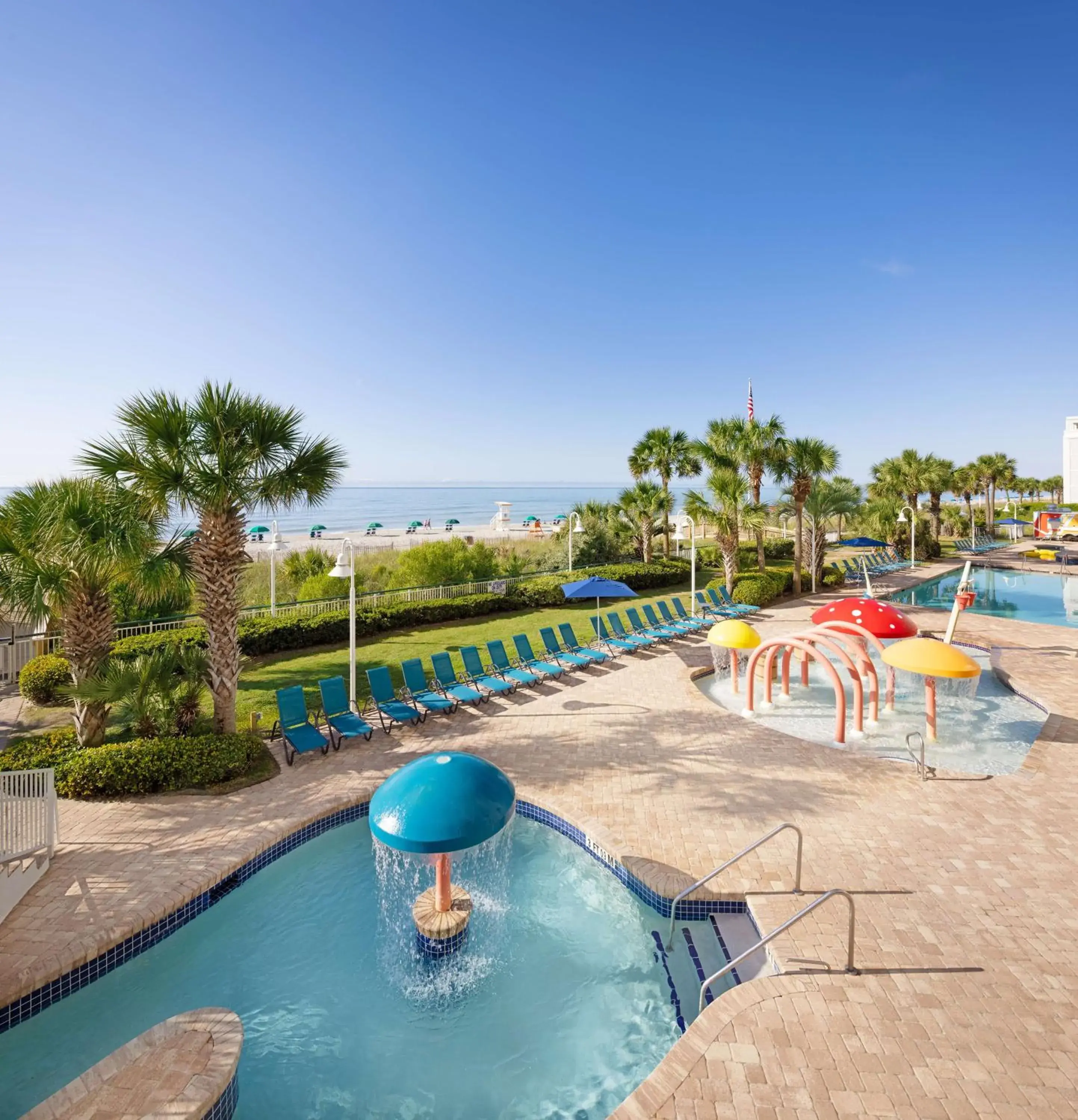 Pool view in Hampton Inn & Suites Myrtle Beach Oceanfront Pool view in Hampton Inn & Suites Myrtle Beach Oceanfront