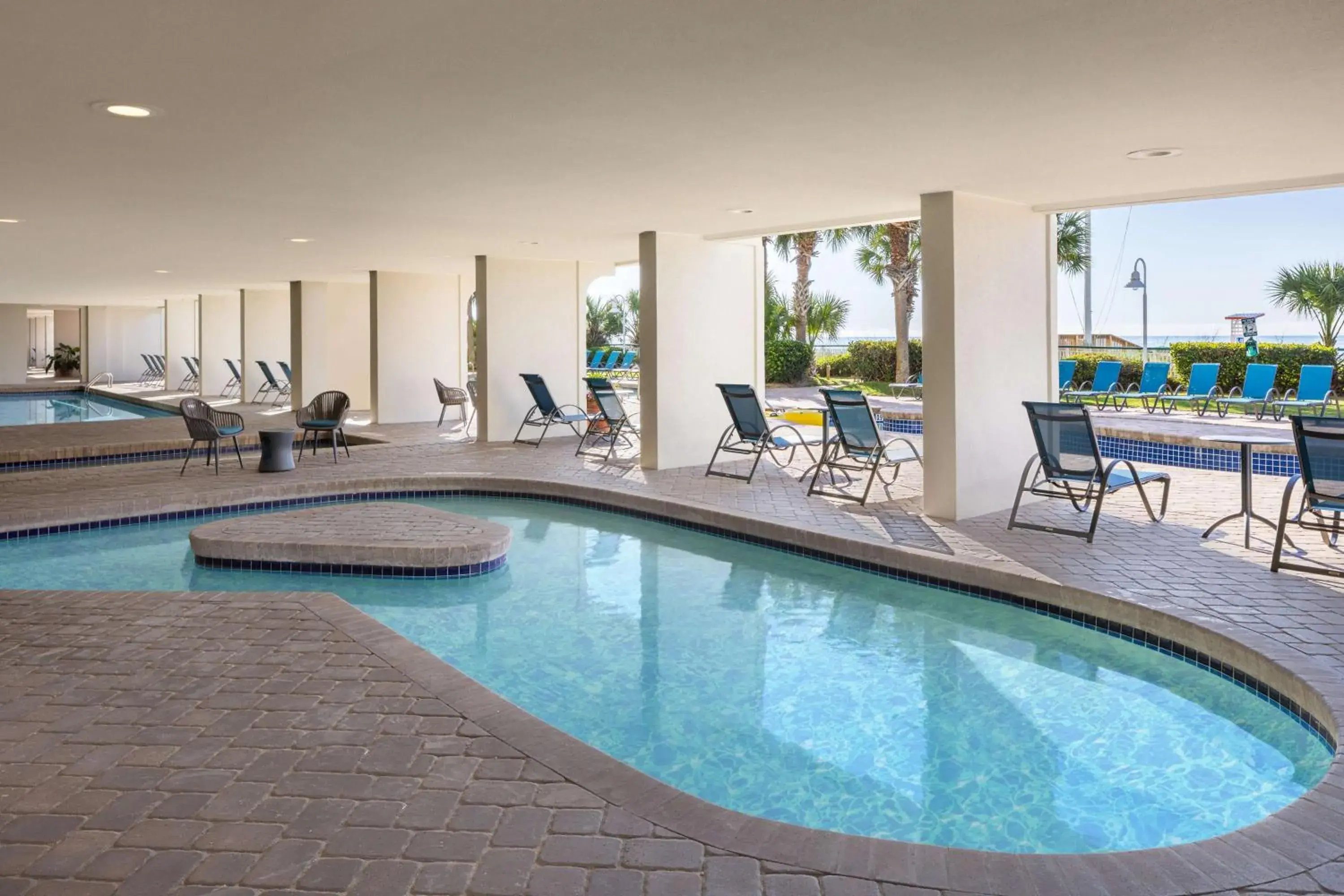 Pool view in Hampton Inn & Suites Myrtle Beach Oceanfront Pool view in Hampton Inn & Suites Myrtle Beach Oceanfront