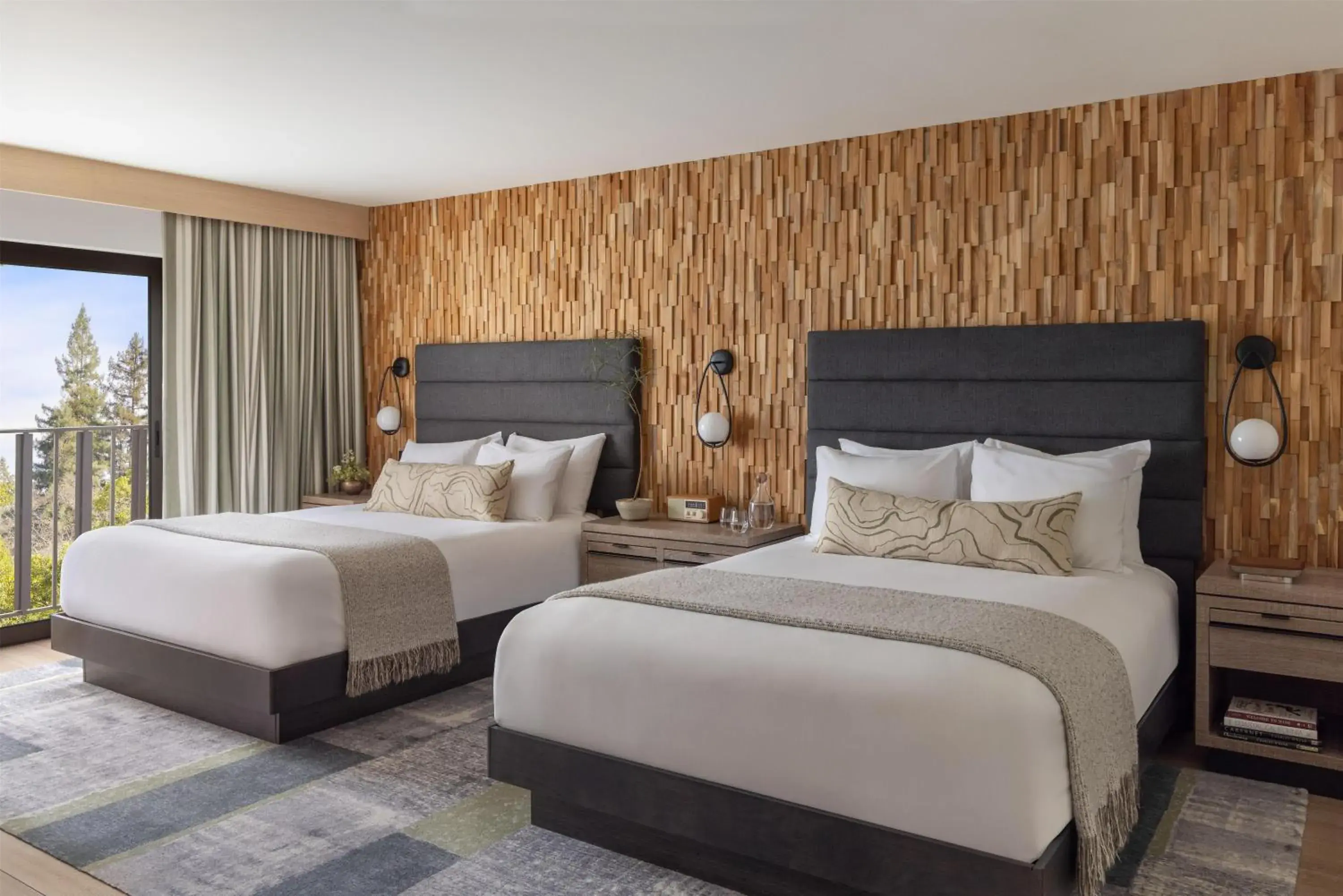 Redwood Lawn Suite with Two Queen Beds and Roll-In Shower - Mobility Access in Casa Mani Resort Napa Valley, Curio Collection By Hilton Redwood Lawn Suite with Two Queen Beds and Roll-In Shower - Mobility Access in Casa Mani Resort Napa Valley, Curio Collection By Hilton