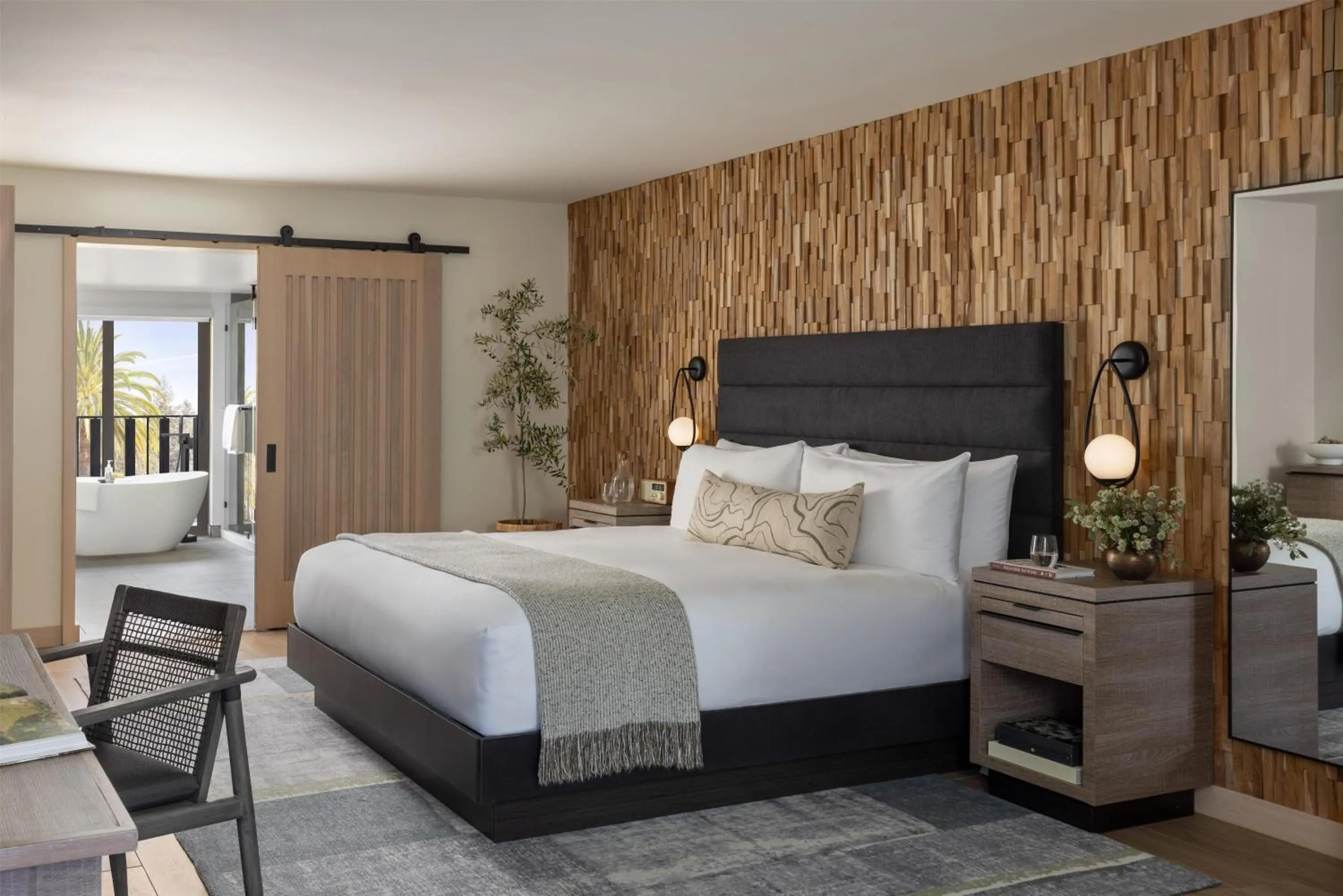 Bed in Casa Mani Resort Napa Valley, Curio Collection By Hilton