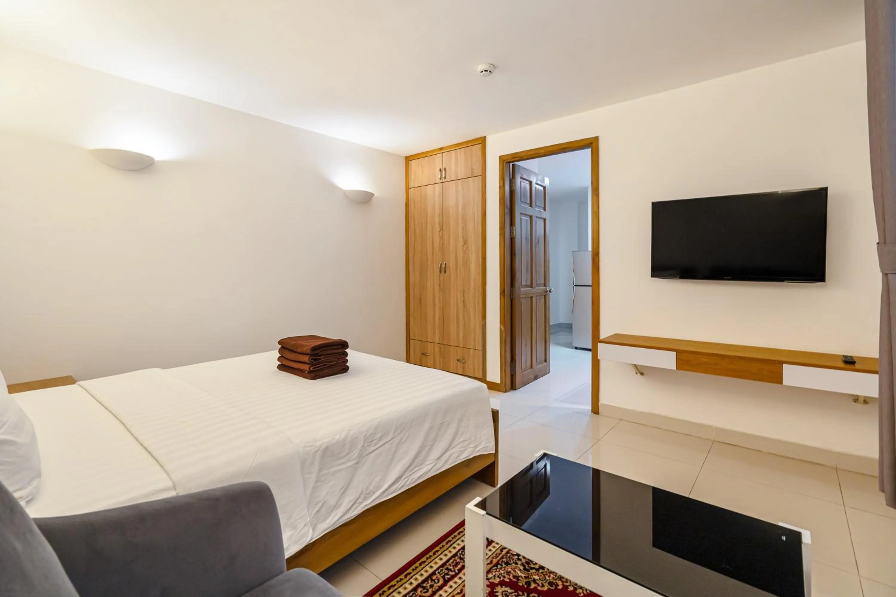 TV and multimedia, Bed in SaigonOne Serviced Apartment